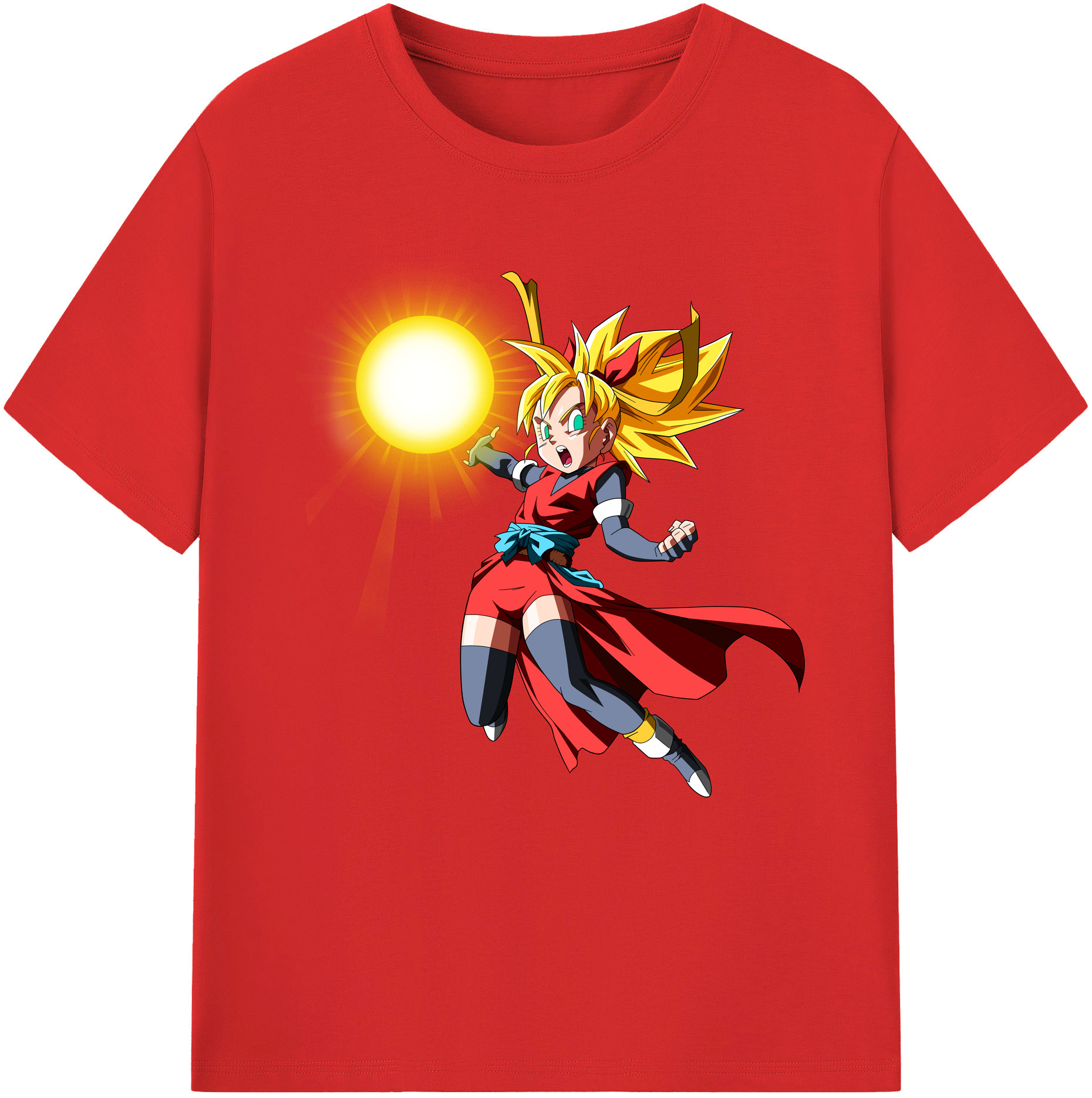 （画像用） ドラゴンボール カリフラ DRAGON BALL Caulifla レディースカジュアルプリントTシャツ（綿100％）