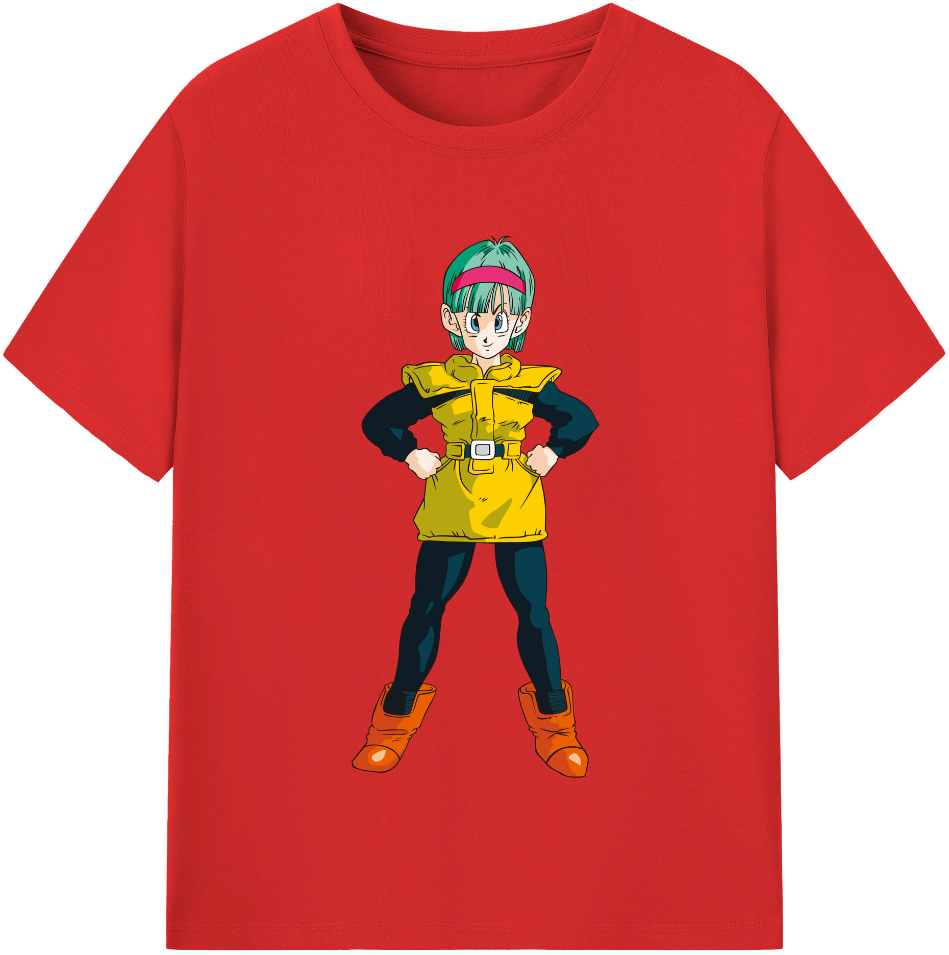 （画像用） ドラゴンボール ブルマ DRAGON BALL Bulma レディースカジュアルプリントTシャツ（綿100％）