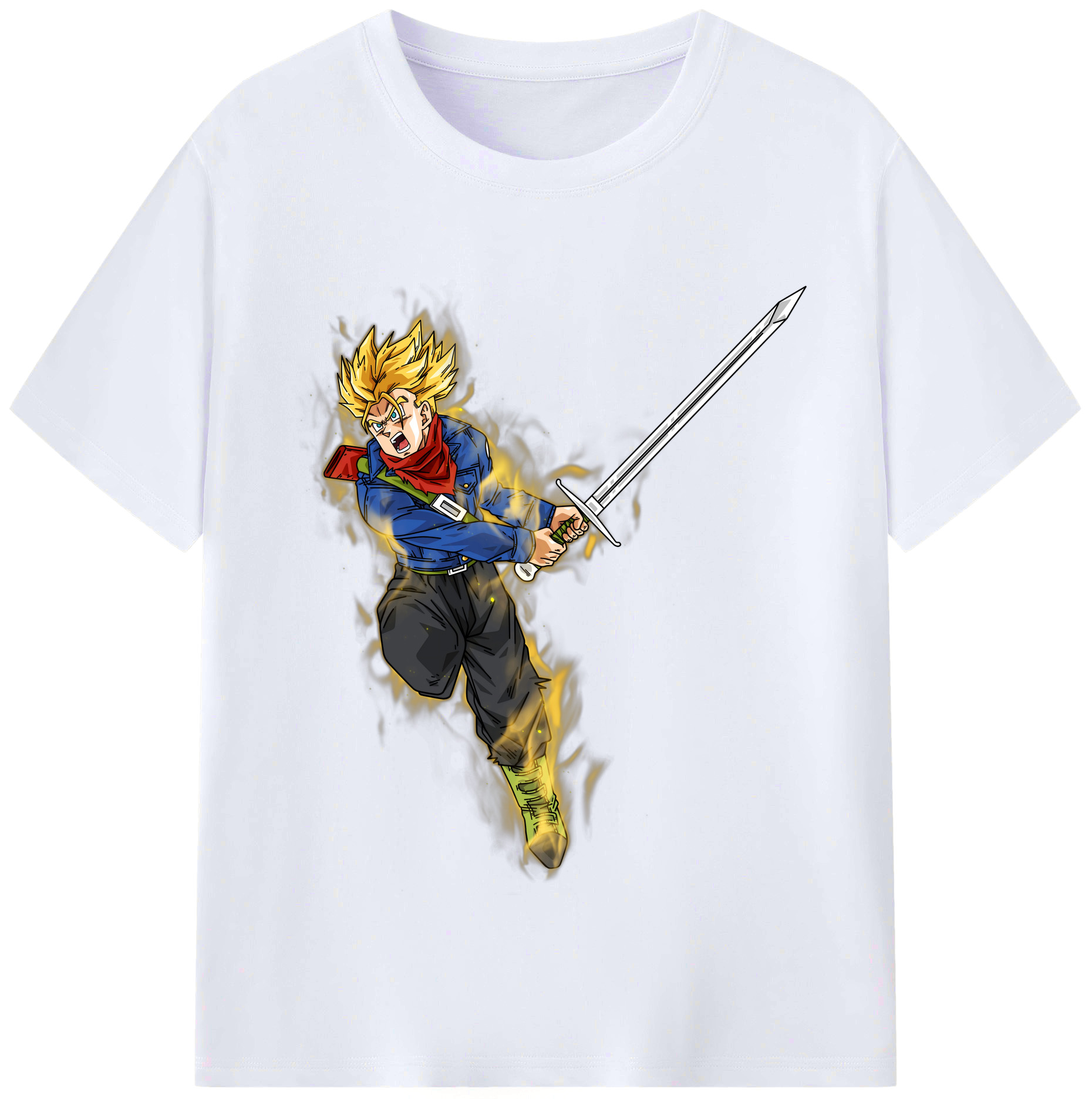 （画像用） ドラゴンボール トランクス（Torankusu）DRAGON BALL Trunks レディースカジュアルプリントTシャツ（綿100％）