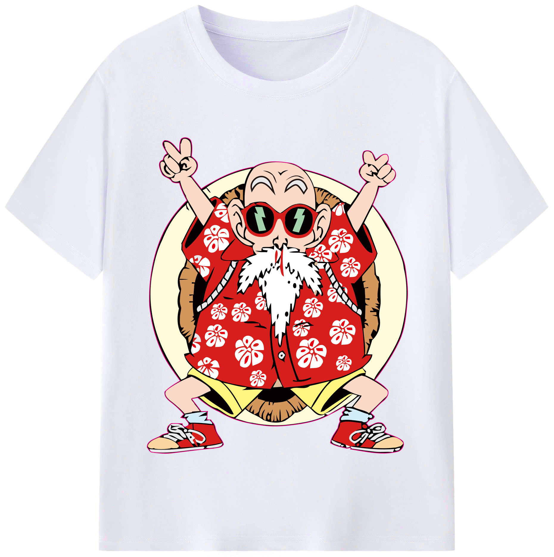 （画像用） ドラゴンボール 亀仙人（かめせんにん） DRAGON BALL Master Roshi Kame Sennin レディースカジュアルプリントTシャツ（綿100％）