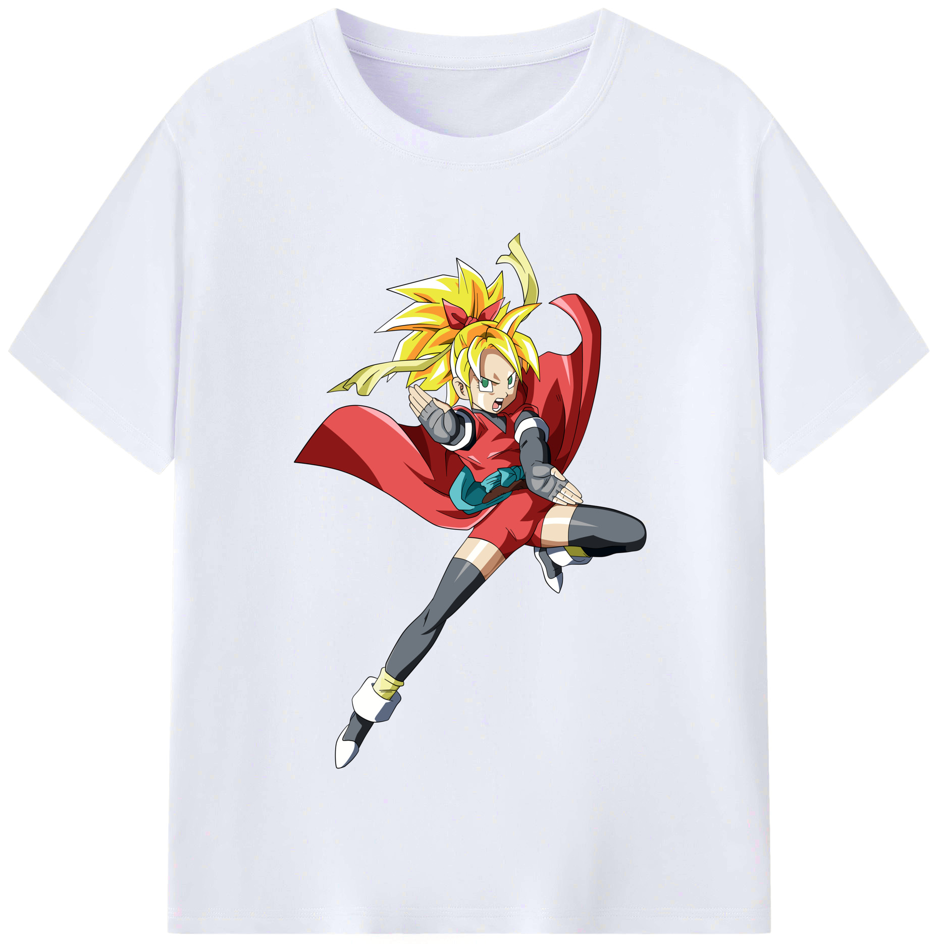 （画像用） ドラゴンボール カリフラ DRAGON BALL Caulifla レディースカジュアルプリントTシャツ（綿100％）