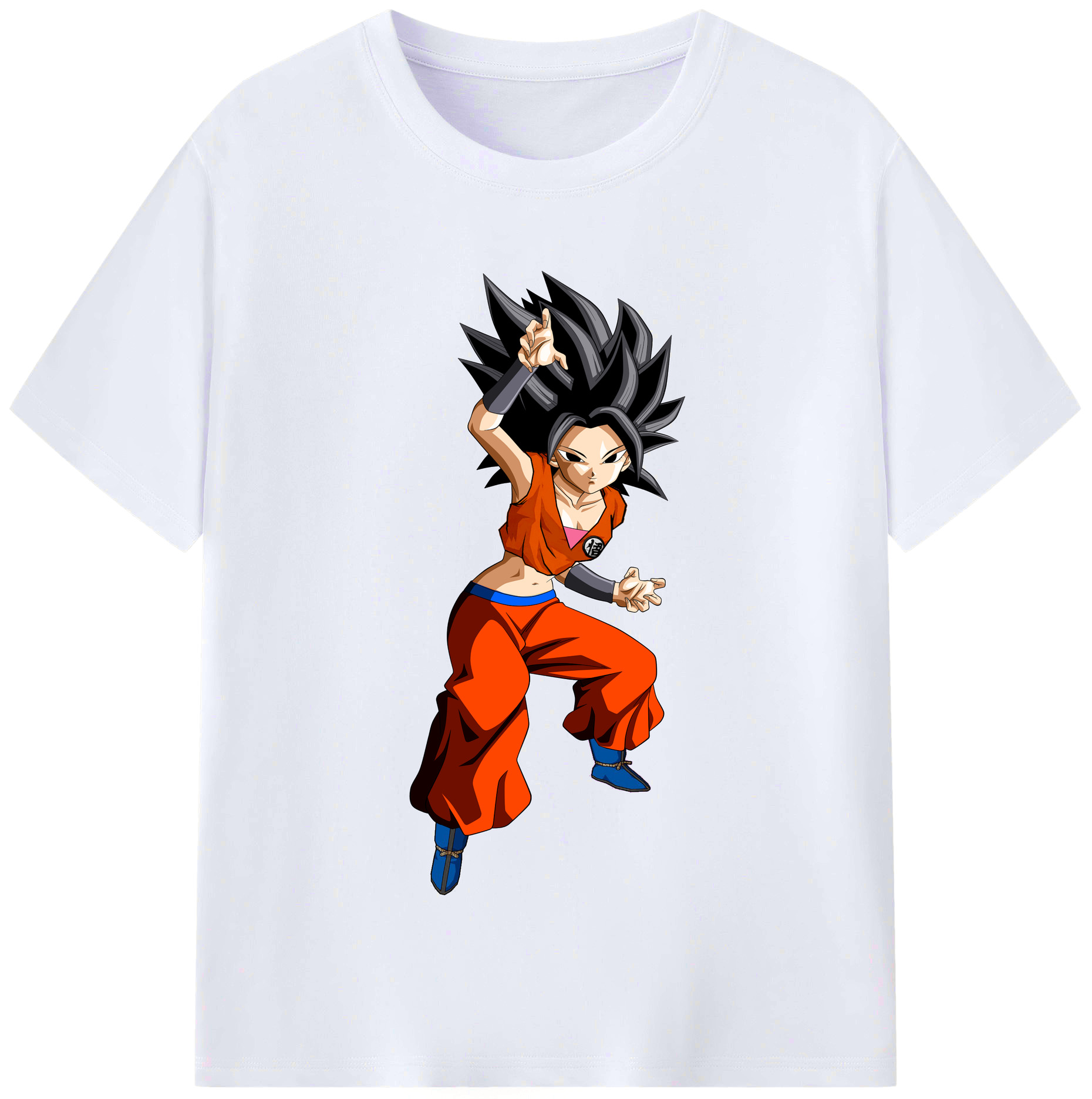 （画像用） ドラゴンボール カリフラ DRAGON BALL Caulifla レディースカジュアルプリントTシャツ（綿100％）
