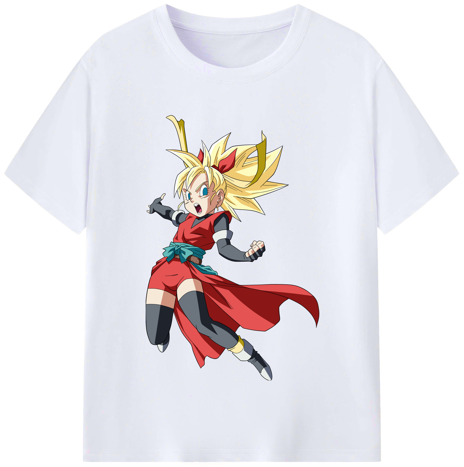 （画像用） ドラゴンボール カリフラ DRAGON BALL Caulifla レディースカジュアルプリントTシャツ（綿100％）