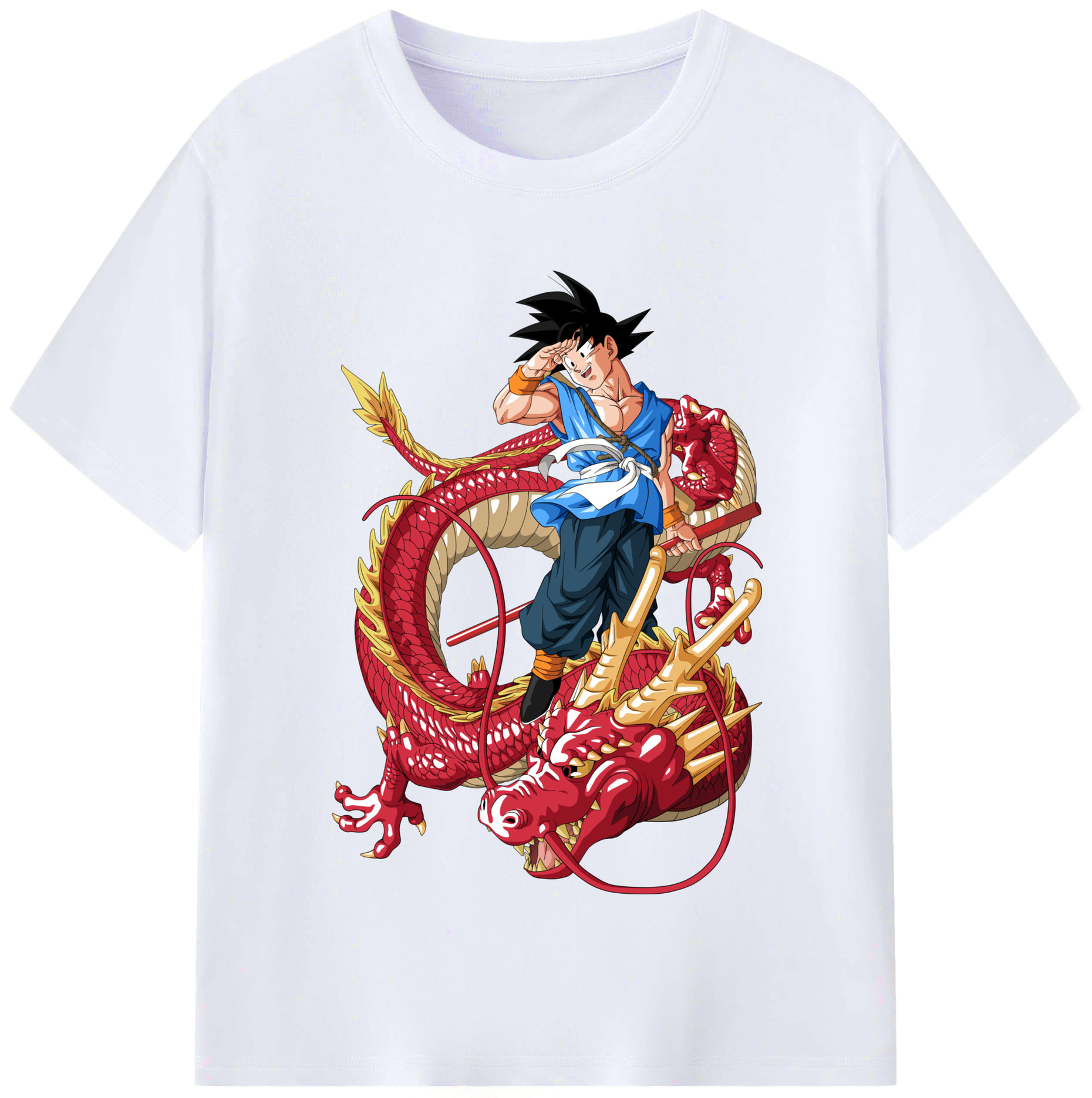 （画像用） ドラゴンボール 孫悟空（そん ごくう）Son Goku カカロット DRAGON BALL Kakarotto レディースカジュアルプリントTシャツ（綿100％）