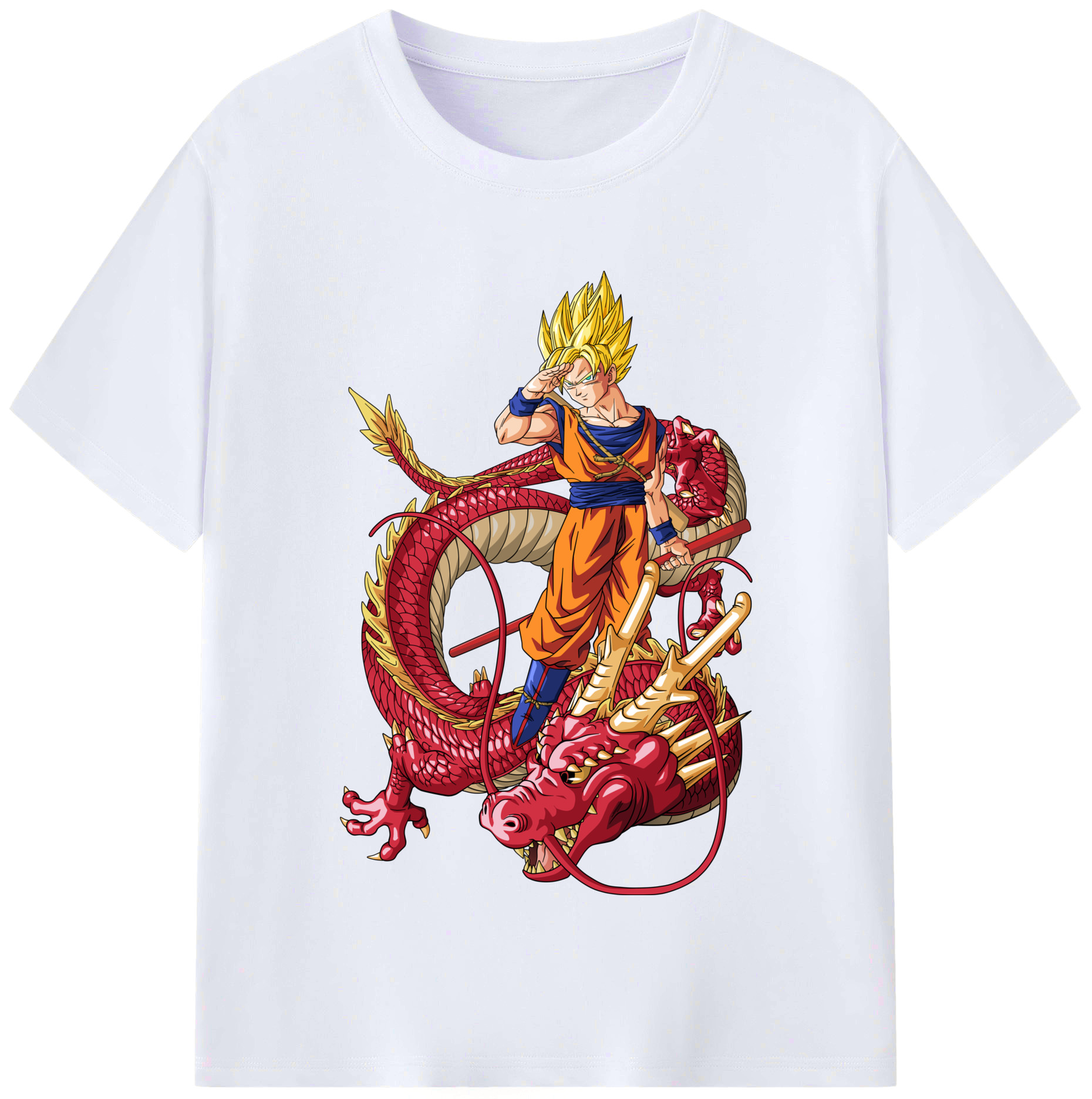 （画像用） ドラゴンボール 孫悟空（そん ごくう）Son Goku カカロット DRAGON BALL Kakarotto レディースカジュアルプリントTシャツ（綿100％）