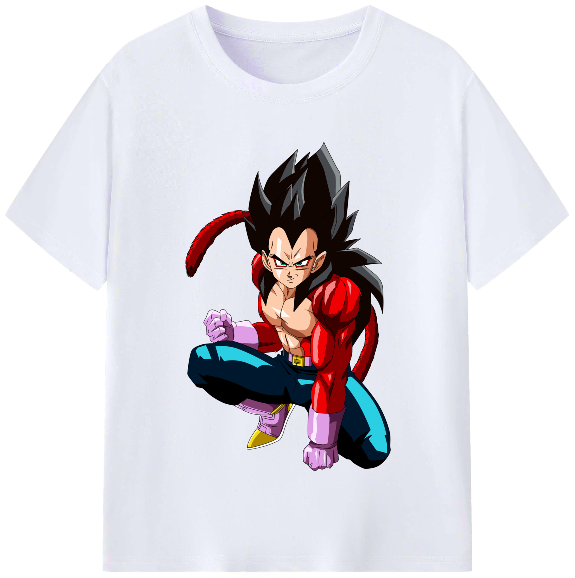 （画像用） ドラゴンボール ベジータ四世（Bejīta Yonsei）DRAGON BALL Vegeta IV レディースカジュアルプリントTシャツ（綿100％）