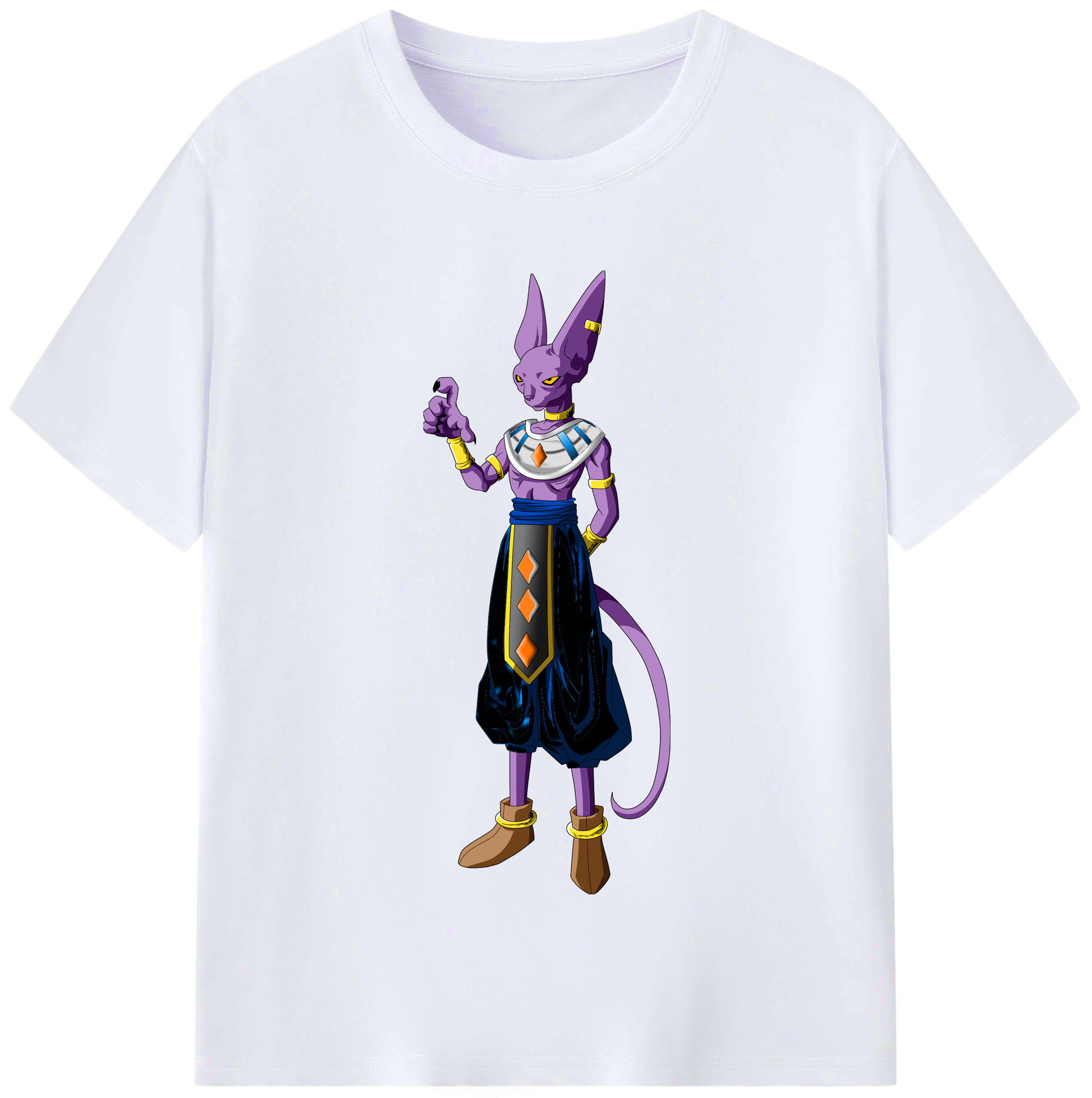 （画像用） ドラゴンボール ビルス 破壊神ビルス DRAGON BALL Beerus Birusu レディースカジュアルプリントTシャツ（綿100％）