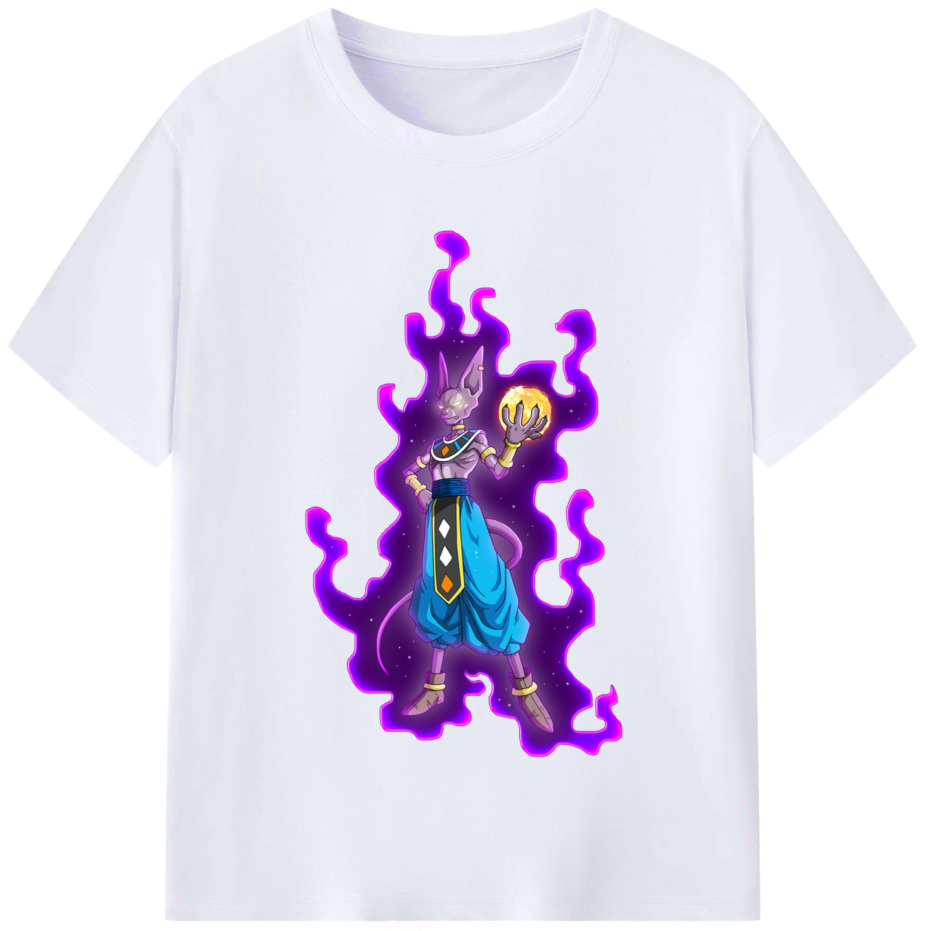 （画像用） ドラゴンボール ビルス 破壊神ビルス DRAGON BALL Beerus Birusu レディースカジュアルプリントTシャツ（綿100％）