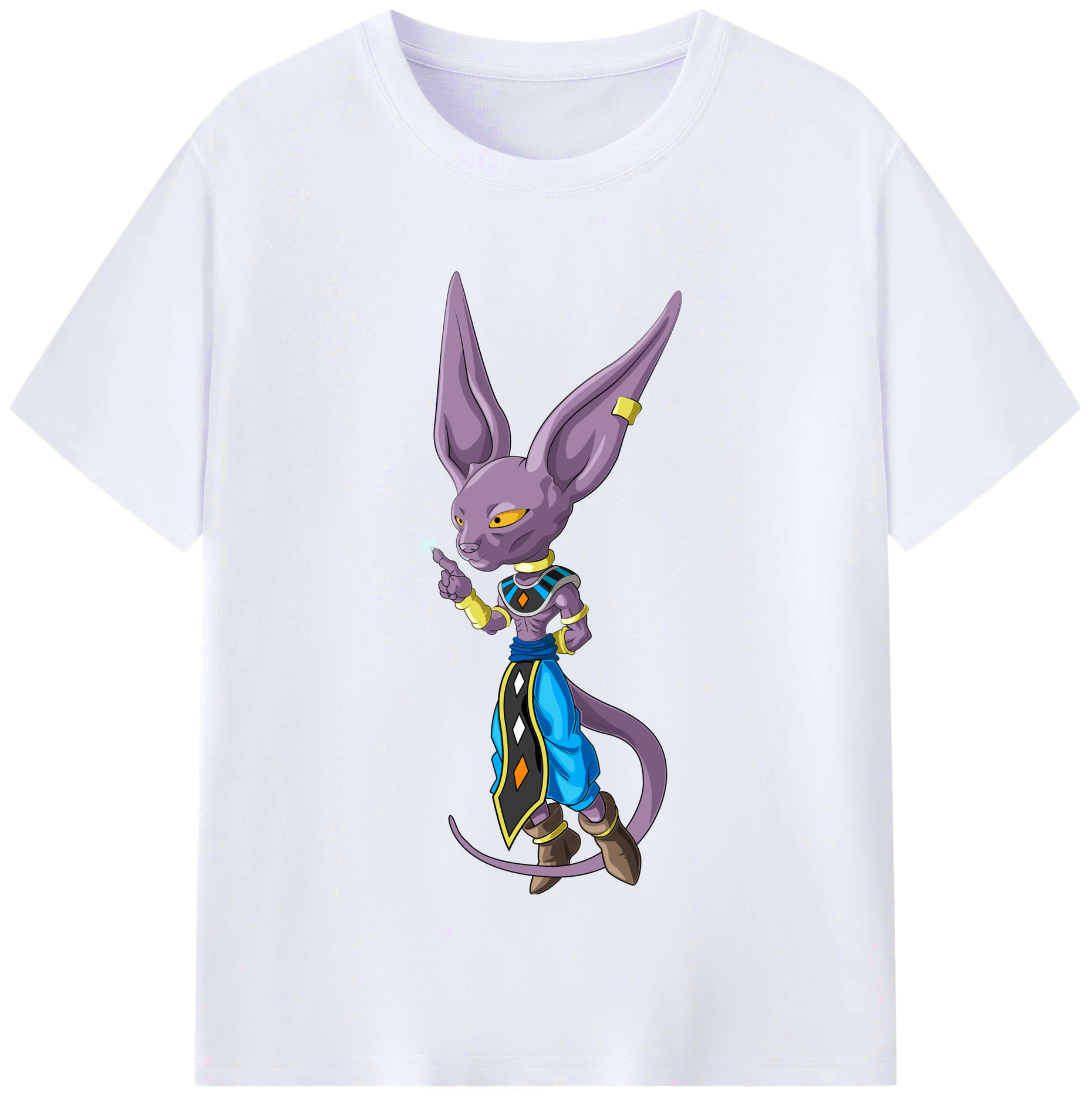 （画像用） ドラゴンボール ビルス 破壊神ビルス DRAGON BALL Beerus Birusu レディースカジュアルプリントTシャツ（綿100％）