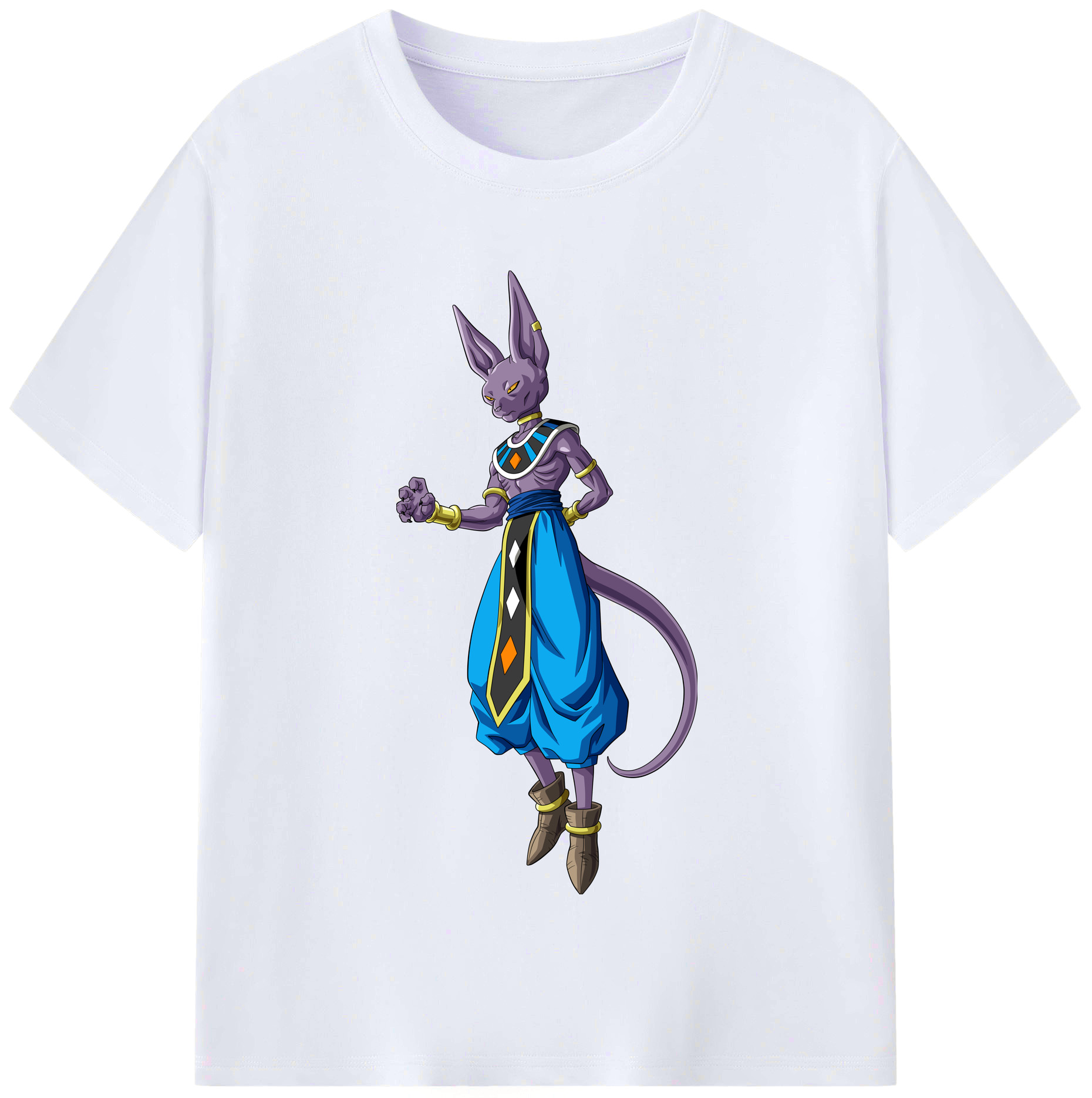 （画像用） ドラゴンボール ビルス 破壊神ビルス DRAGON BALL Beerus Birusu レディースカジュアルプリントTシャツ（綿100％）