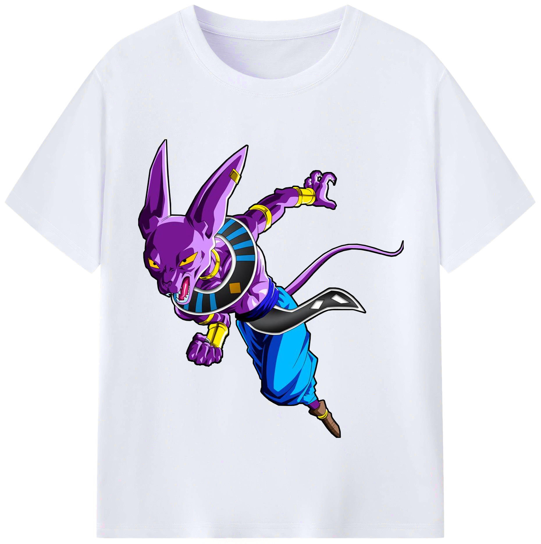 （画像用） ドラゴンボール ビルス 破壊神ビルス DRAGON BALL Beerus Birusu レディースカジュアルプリントTシャツ（綿100％）