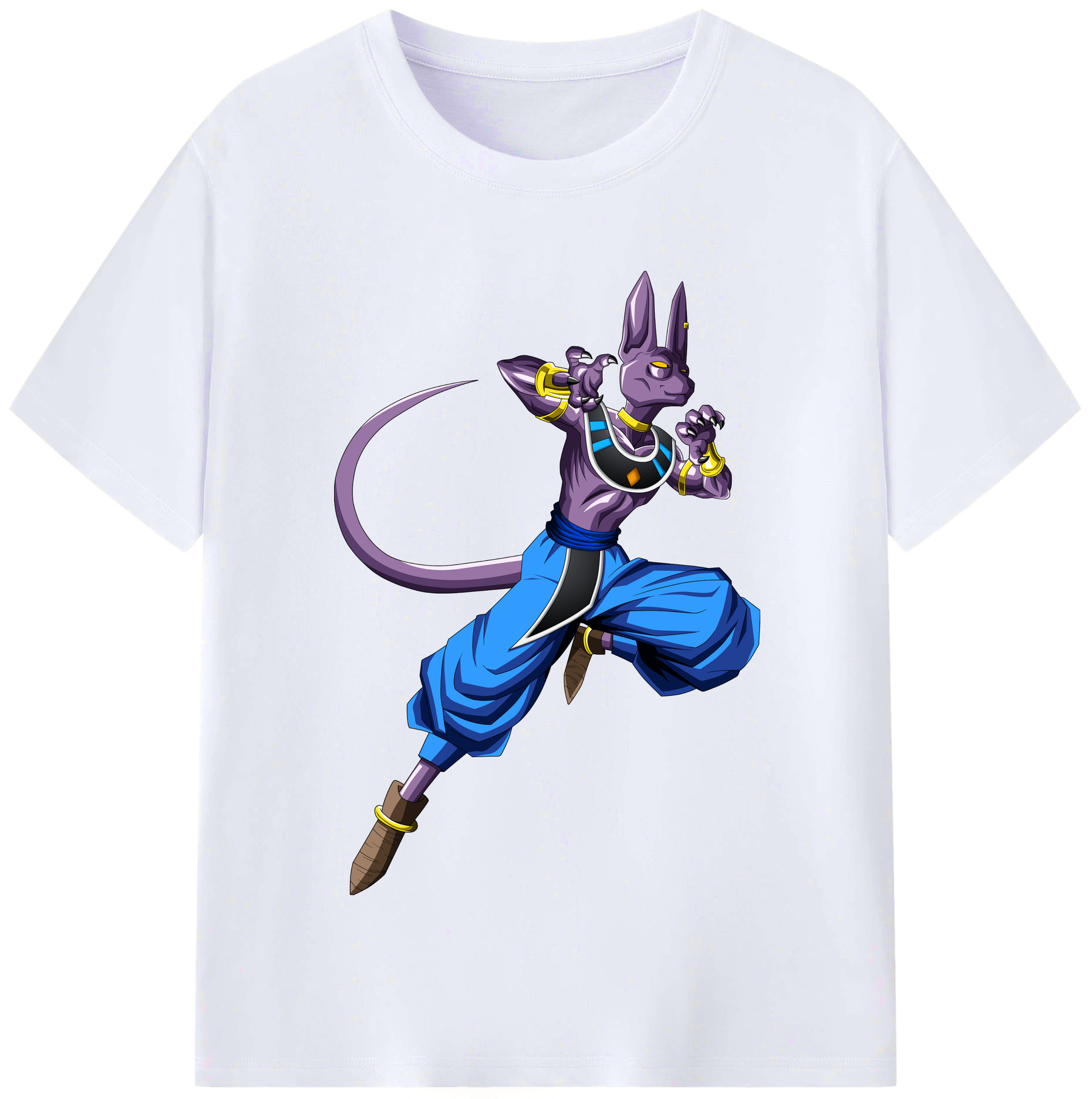 （画像用） ドラゴンボール ビルス 破壊神ビルス DRAGON BALL Beerus Birusu レディースカジュアルプリントTシャツ（綿100％）