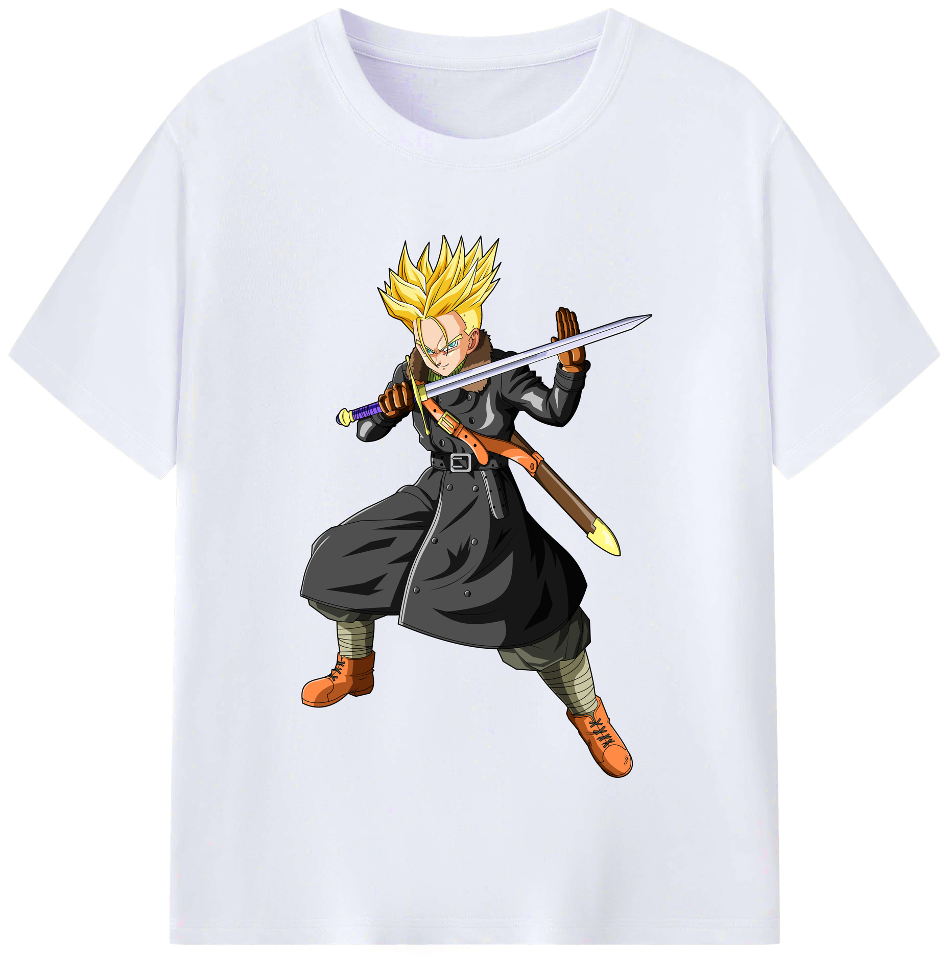 （画像用） ドラゴンボール トランクス（Torankusu）DRAGON BALL Trunks レディースカジュアルプリントTシャツ（綿100％）