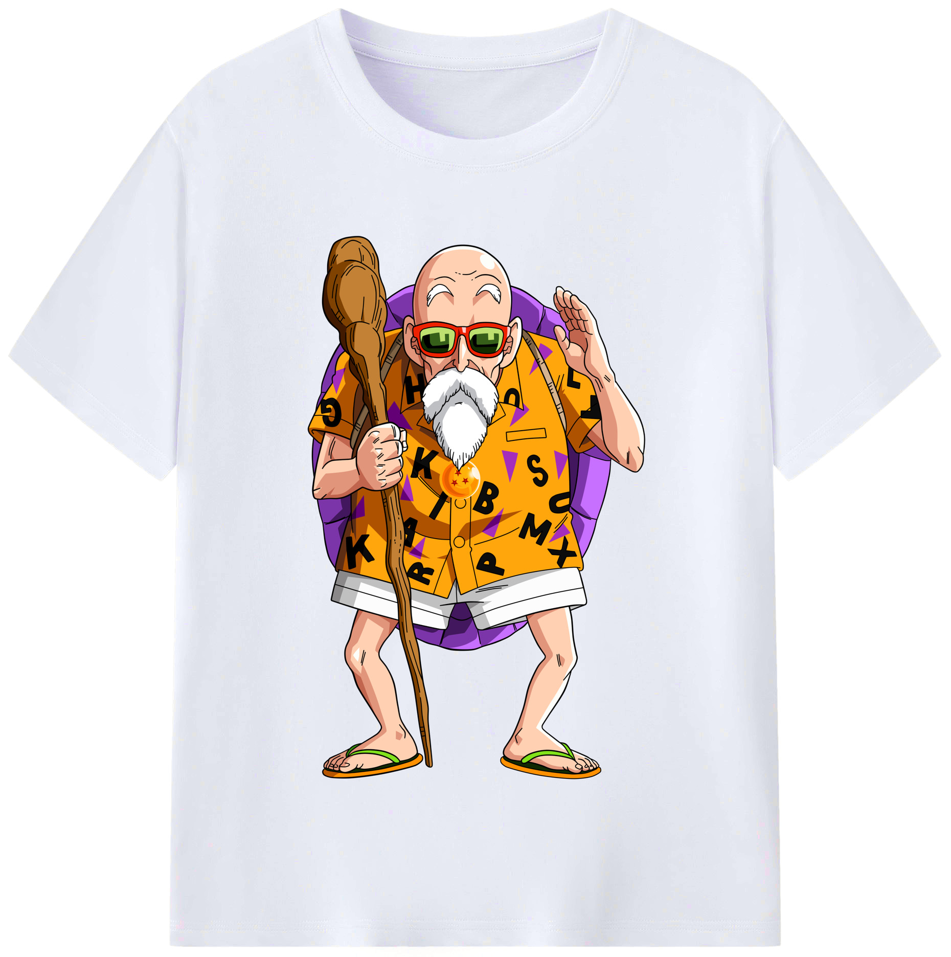 （画像用） ドラゴンボール 亀仙人（かめせんにん） DRAGON BALL Master Roshi Kame Sennin レディースカジュアルプリントTシャツ（綿100％）