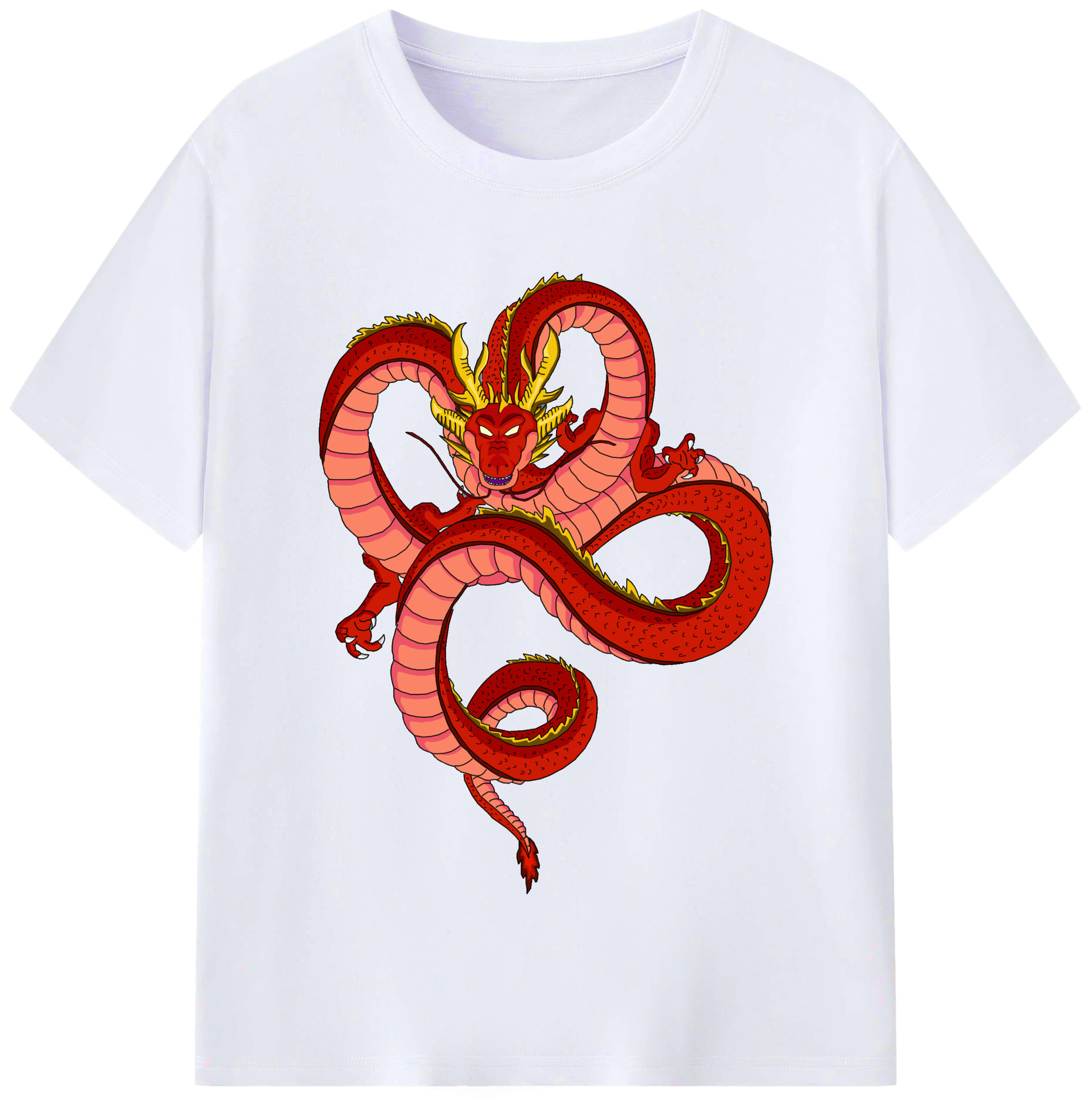 （画像用） ドラゴンボール 神龍 シェンロン DRAGON BALL Shenron レディースカジュアルプリントTシャツ（綿100％）