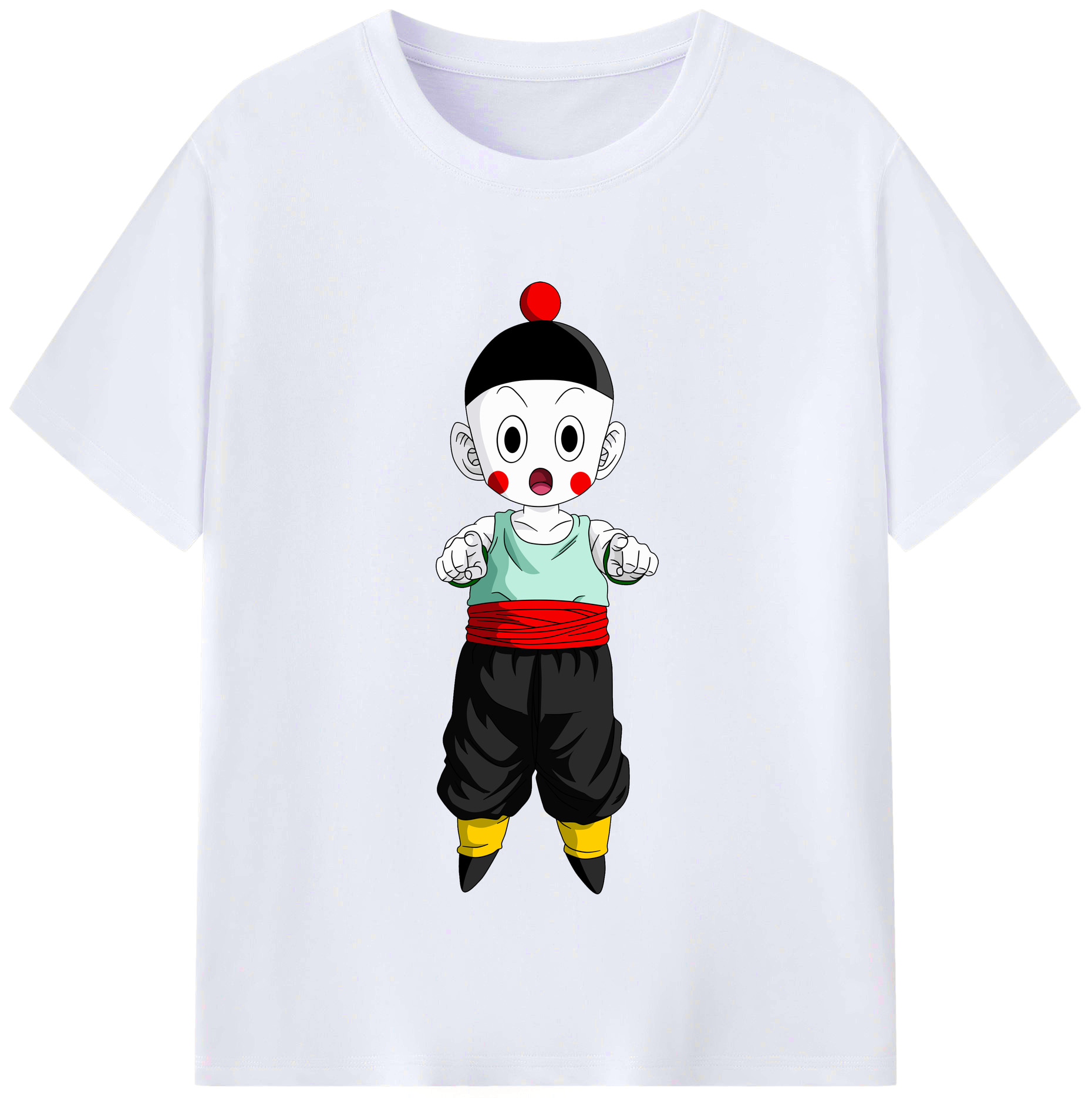 （画像用） ドラゴンボール 餃子（チャオズ）DRAGON BALL Chaoz レディースカジュアルプリントTシャツ（綿100％）