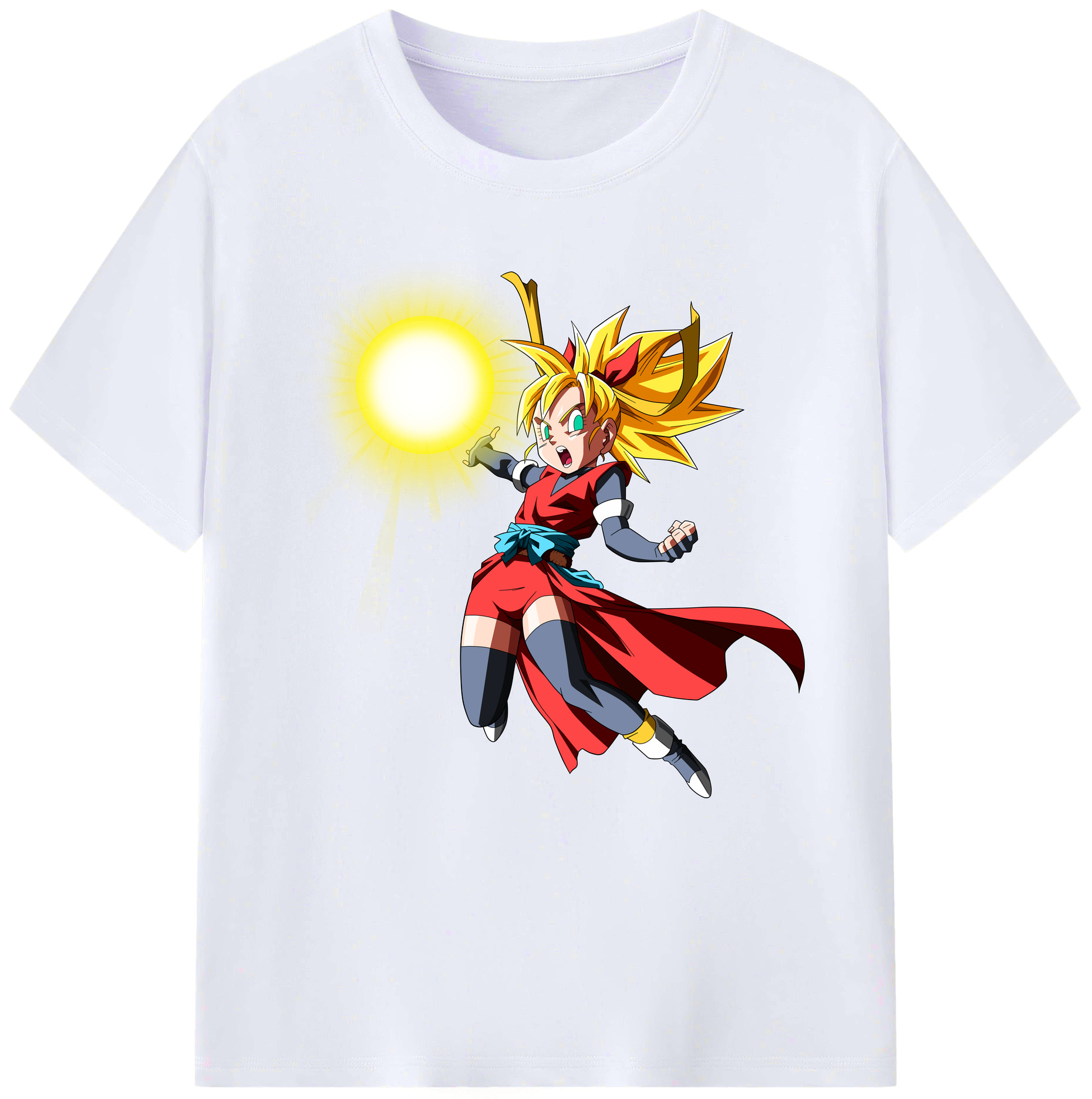 （画像用） ドラゴンボール カリフラ DRAGON BALL Caulifla レディースカジュアルプリントTシャツ（綿100％）