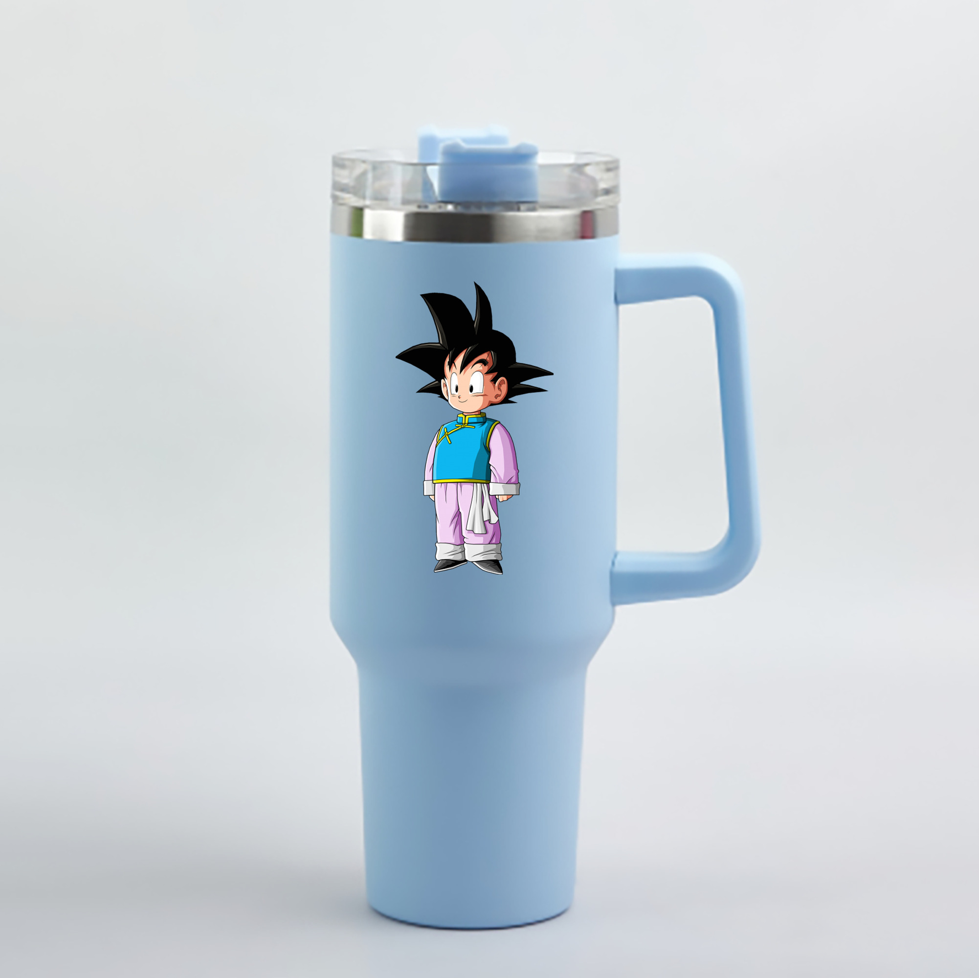 （画像用） ドラゴンボール 孫悟空（そん ごくう）Son Goku カカロット DRAGON BALL Kakarotto 1200mL車用タンブラー - クリスタルステッカー（プラスチックストロー付き）