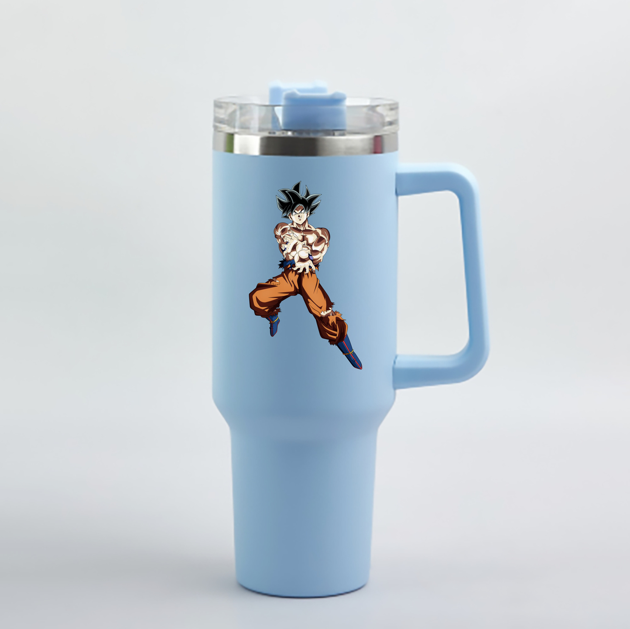 （画像用） ドラゴンボール 孫悟空（そん ごくう）Son Goku カカロット DRAGON BALL Kakarotto 1200mL車用タンブラー - クリスタルステッカー（プラスチックストロー付き）