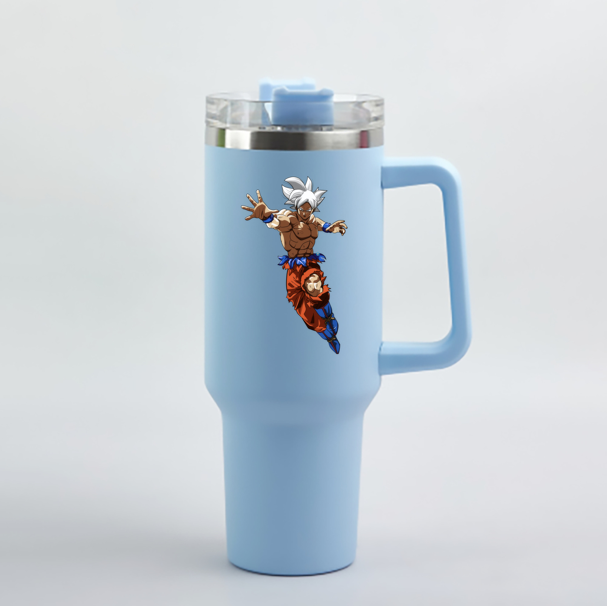 （画像用） ドラゴンボール 孫悟空（そん ごくう）Son Goku カカロット DRAGON BALL Kakarotto 1200mL車用タンブラー - クリスタルステッカー（プラスチックストロー付き）