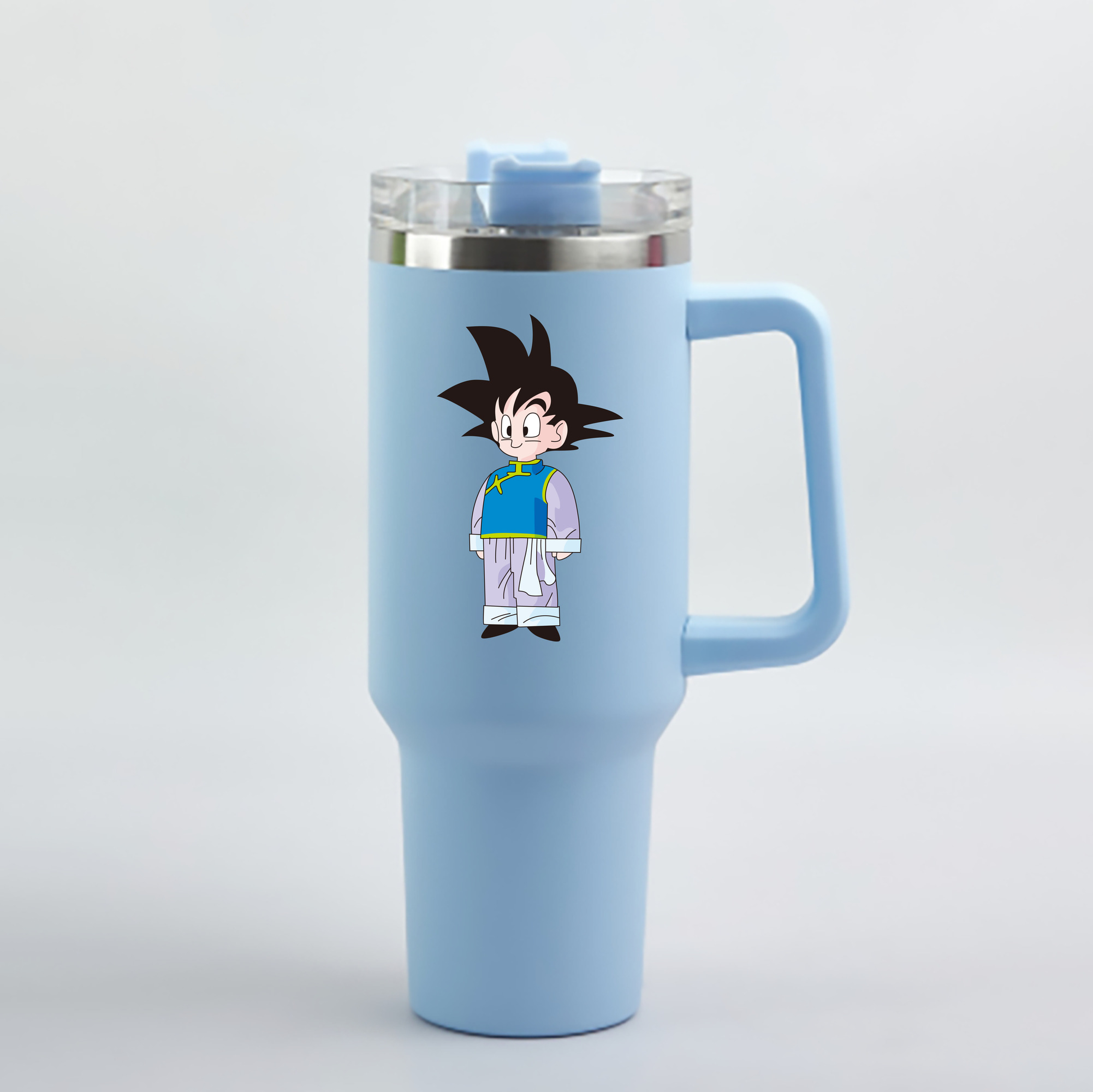 （画像用） ドラゴンボール 孫悟空（そん ごくう）Son Goku カカロット DRAGON BALL Kakarotto 1200mL車用タンブラー - クリスタルステッカー（プラスチックストロー付き）