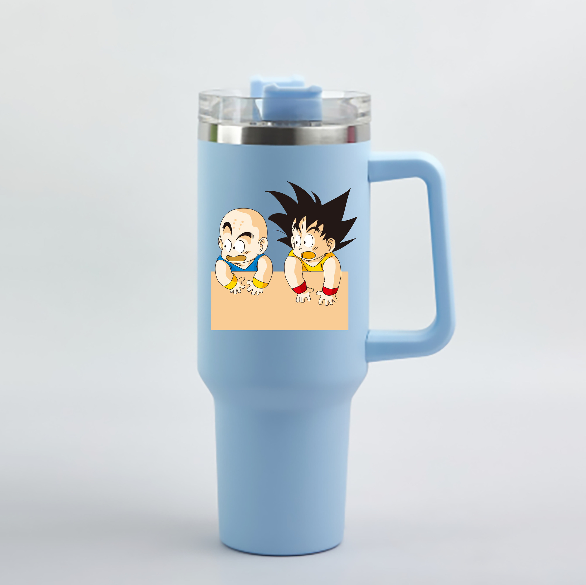 （画像用） ドラゴンボール 孫悟空（そん ごくう）Son Goku カカロット DRAGON BALL Kakarotto 1200mL車用タンブラー - クリスタルステッカー（プラスチックストロー付き）