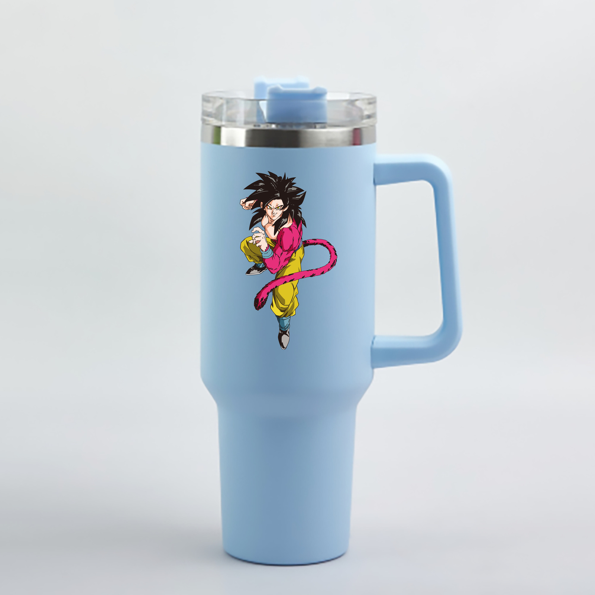 （画像用） ドラゴンボール 孫悟空（そん ごくう）Son Goku カカロット DRAGON BALL Kakarotto 1200mL車用タンブラー - クリスタルステッカー（プラスチックストロー付き）