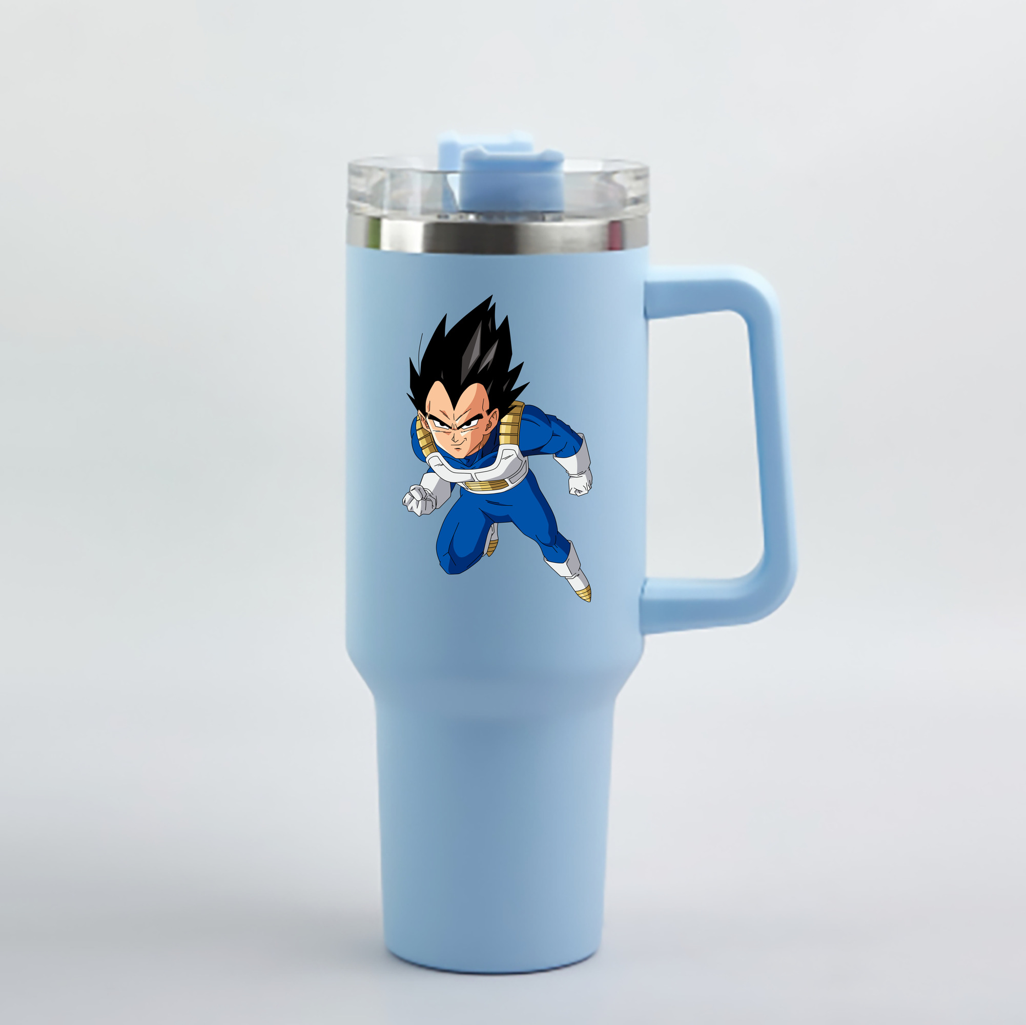 （画像用） ドラゴンボール ベジータ四世（Bejīta Yonsei）DRAGON BALL Vegeta IV 1200mL車用タンブラー - クリスタルステッカー（プラスチックストロー付き）