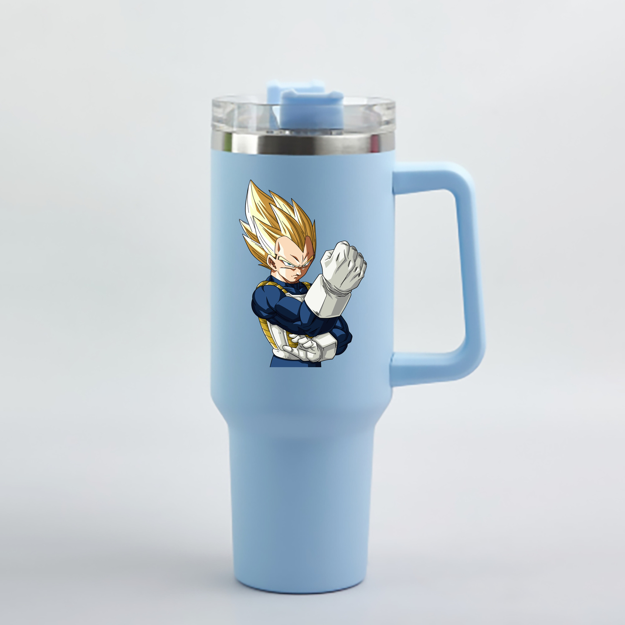 （画像用） ドラゴンボール ベジータ四世（Bejīta Yonsei）DRAGON BALL Vegeta IV 1200mL車用タンブラー - クリスタルステッカー（プラスチックストロー付き）