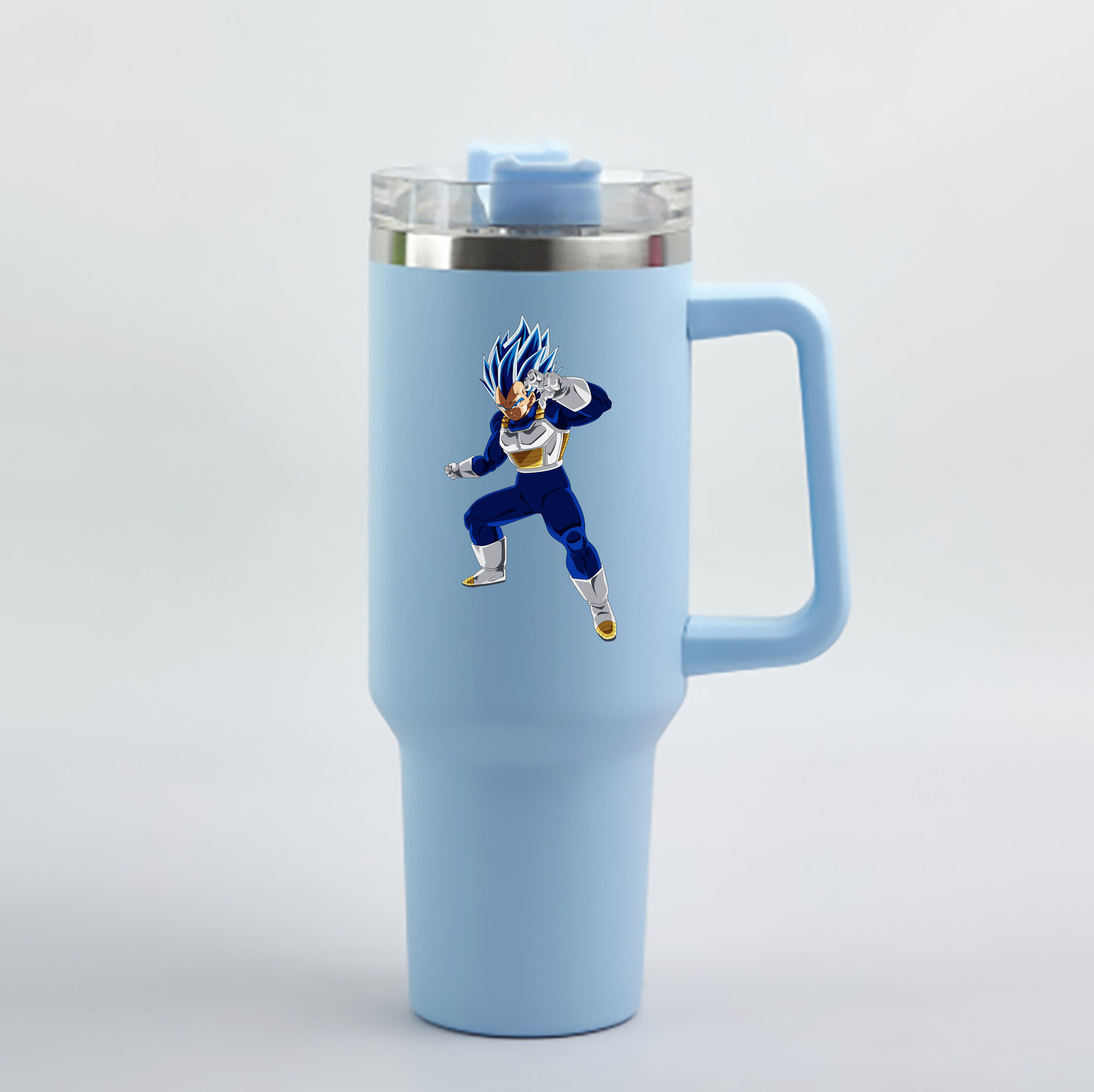 （画像用） ドラゴンボール ベジータ四世（Bejīta Yonsei）DRAGON BALL Vegeta IV 1200mL車用タンブラー - クリスタルステッカー（プラスチックストロー付き）