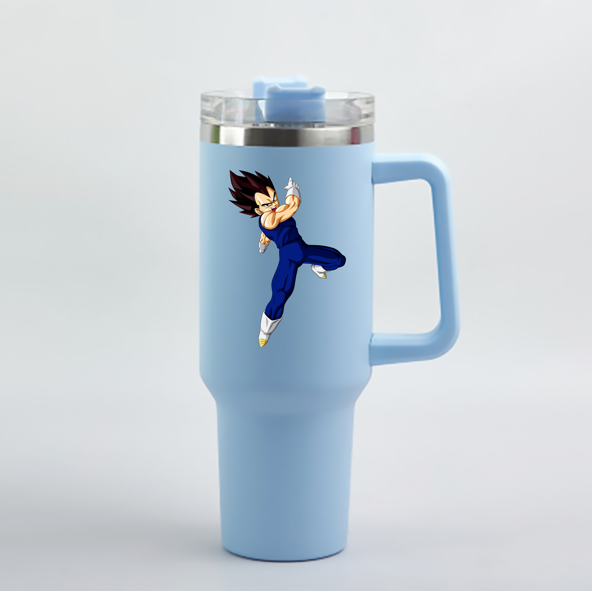 （画像用） ドラゴンボール ベジータ四世（Bejīta Yonsei）DRAGON BALL Vegeta IV 1200mL車用タンブラー - クリスタルステッカー（プラスチックストロー付き）