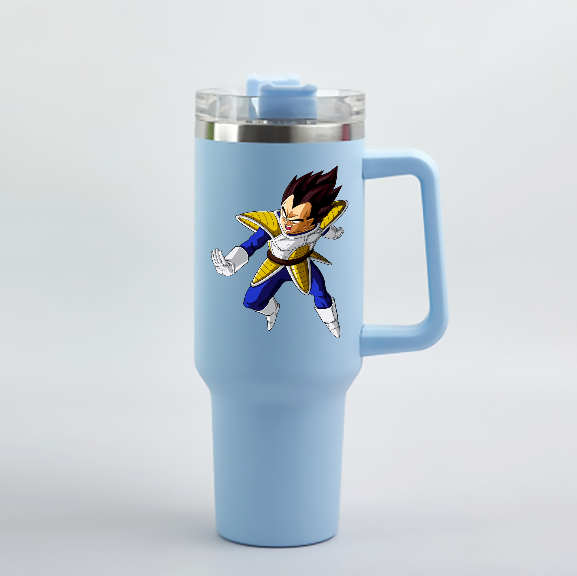 （画像用） ドラゴンボール ベジータ四世（Bejīta Yonsei）DRAGON BALL Vegeta IV 1200mL車用タンブラー - クリスタルステッカー（プラスチックストロー付き）