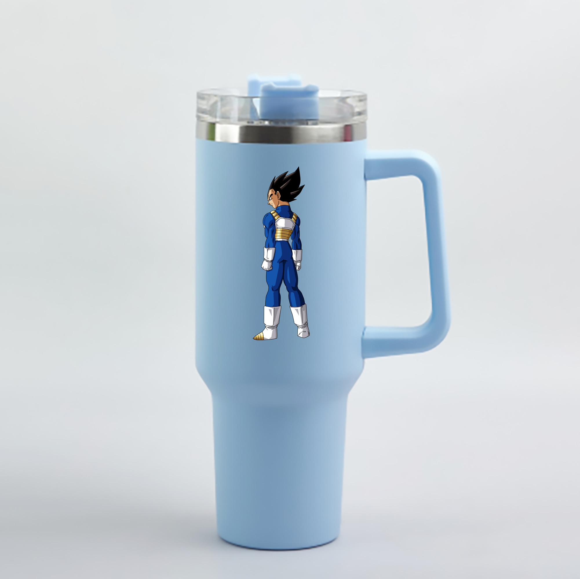 （画像用） ドラゴンボール ベジータ四世（Bejīta Yonsei）DRAGON BALL Vegeta IV 1200mL車用タンブラー - クリスタルステッカー（プラスチックストロー付き）