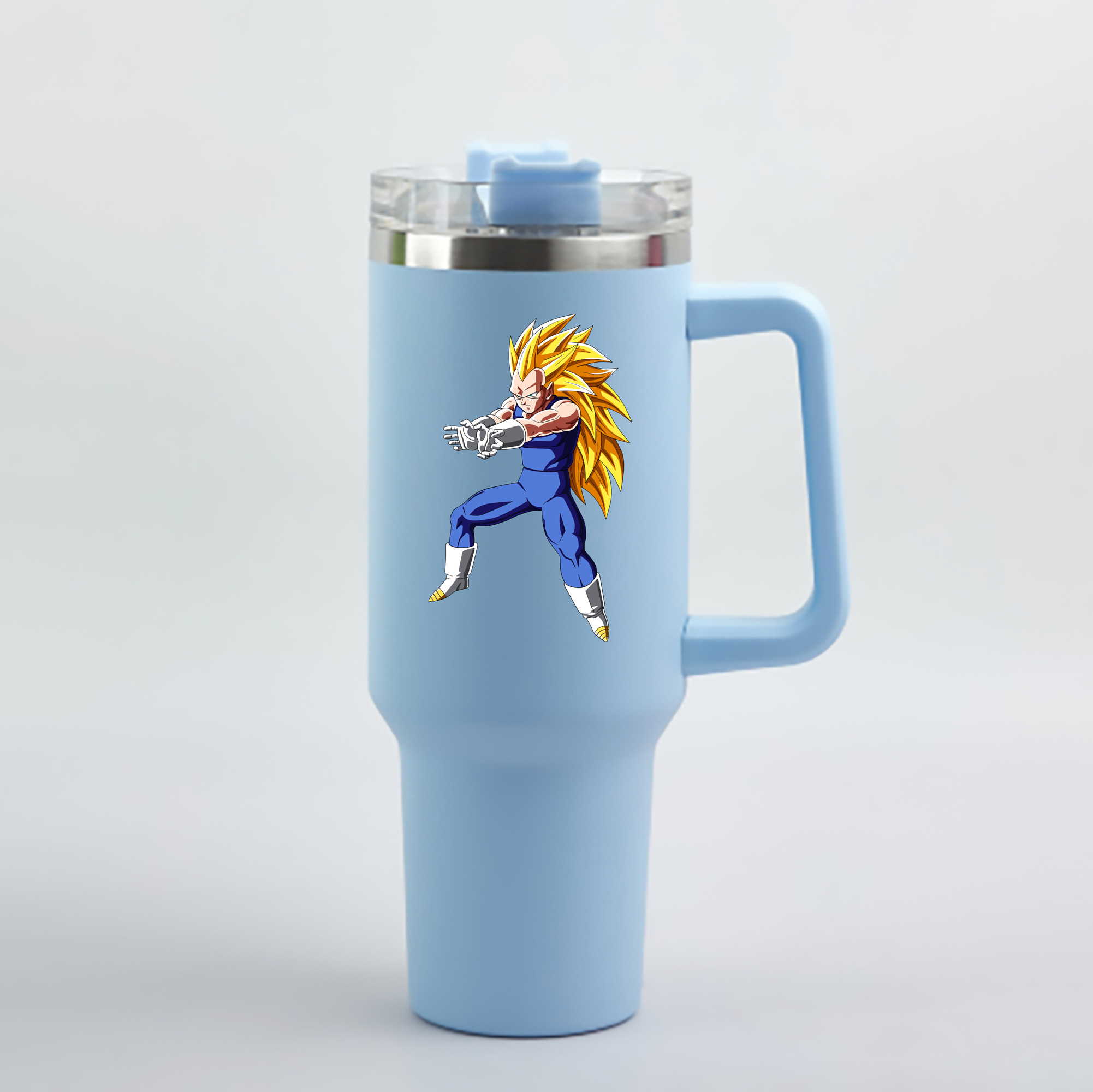 （画像用） ドラゴンボール ベジータ四世（Bejīta Yonsei）DRAGON BALL Vegeta IV 1200mL車用タンブラー - クリスタルステッカー（プラスチックストロー付き）