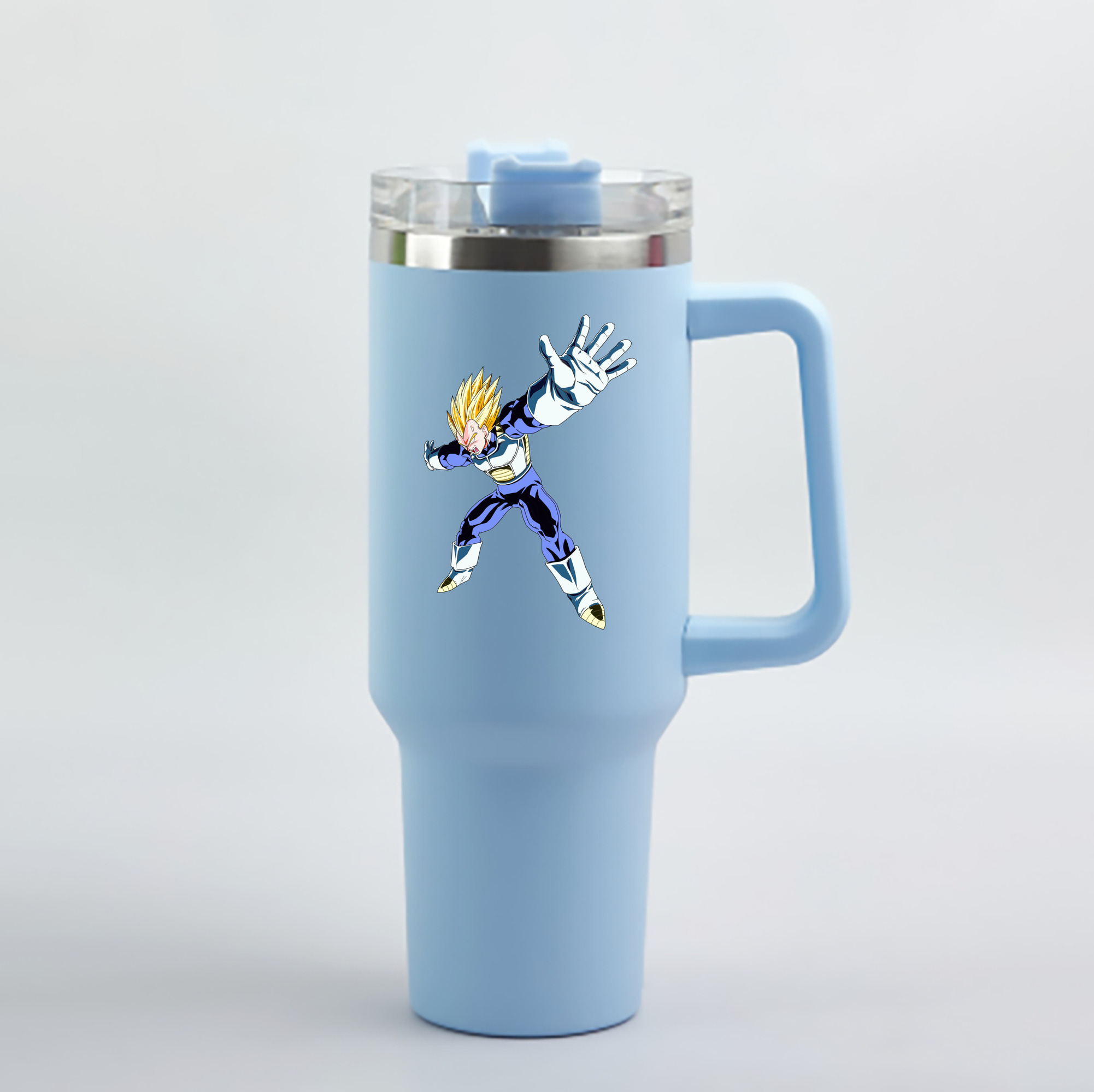 （画像用） ドラゴンボール ベジータ四世（Bejīta Yonsei）DRAGON BALL Vegeta IV 1200mL車用タンブラー - クリスタルステッカー（プラスチックストロー付き）