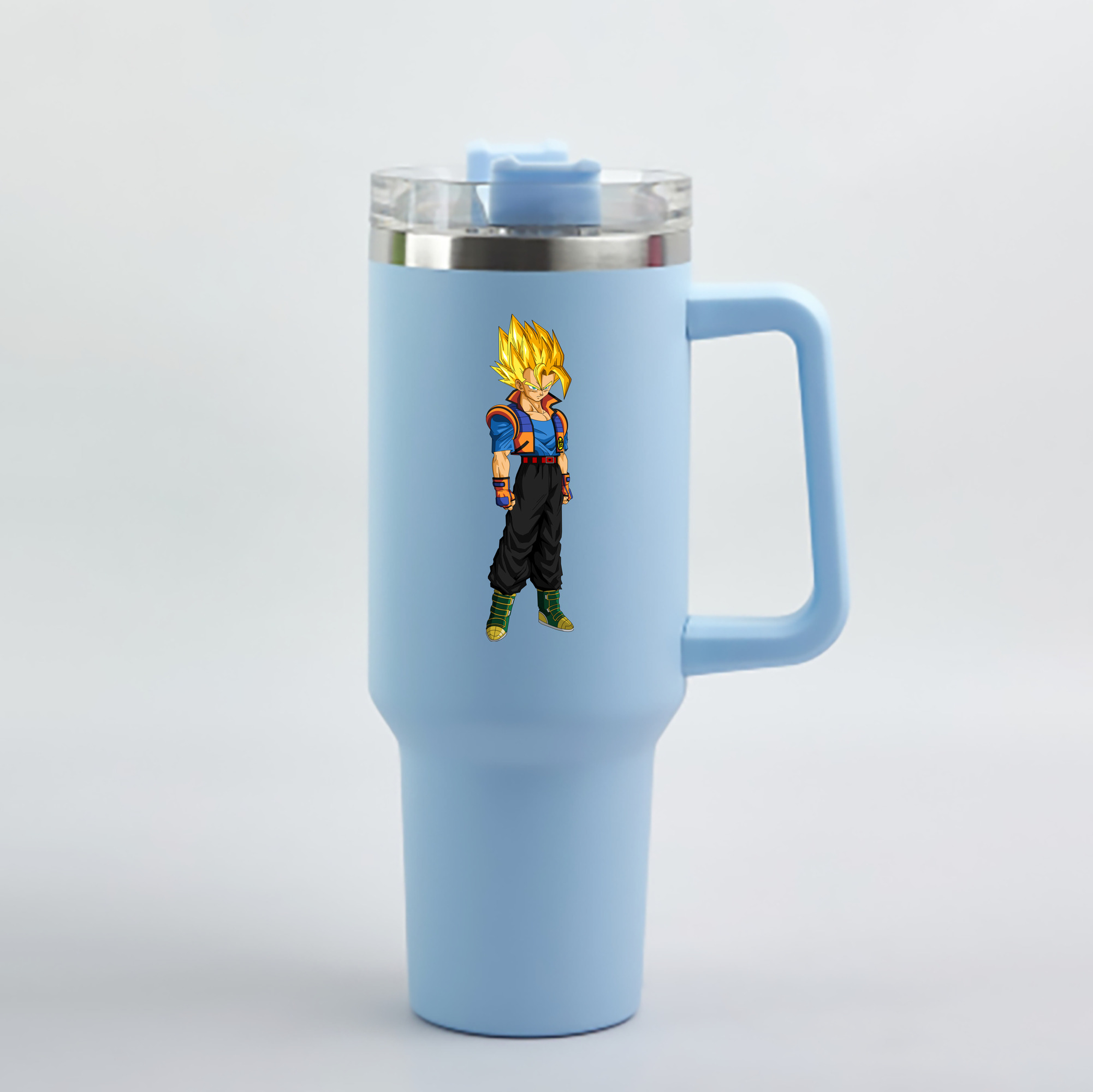 （画像用） ドラゴンボール ベジータ四世（Bejīta Yonsei）DRAGON BALL Vegeta IV 1200mL車用タンブラー - クリスタルステッカー（プラスチックストロー付き）