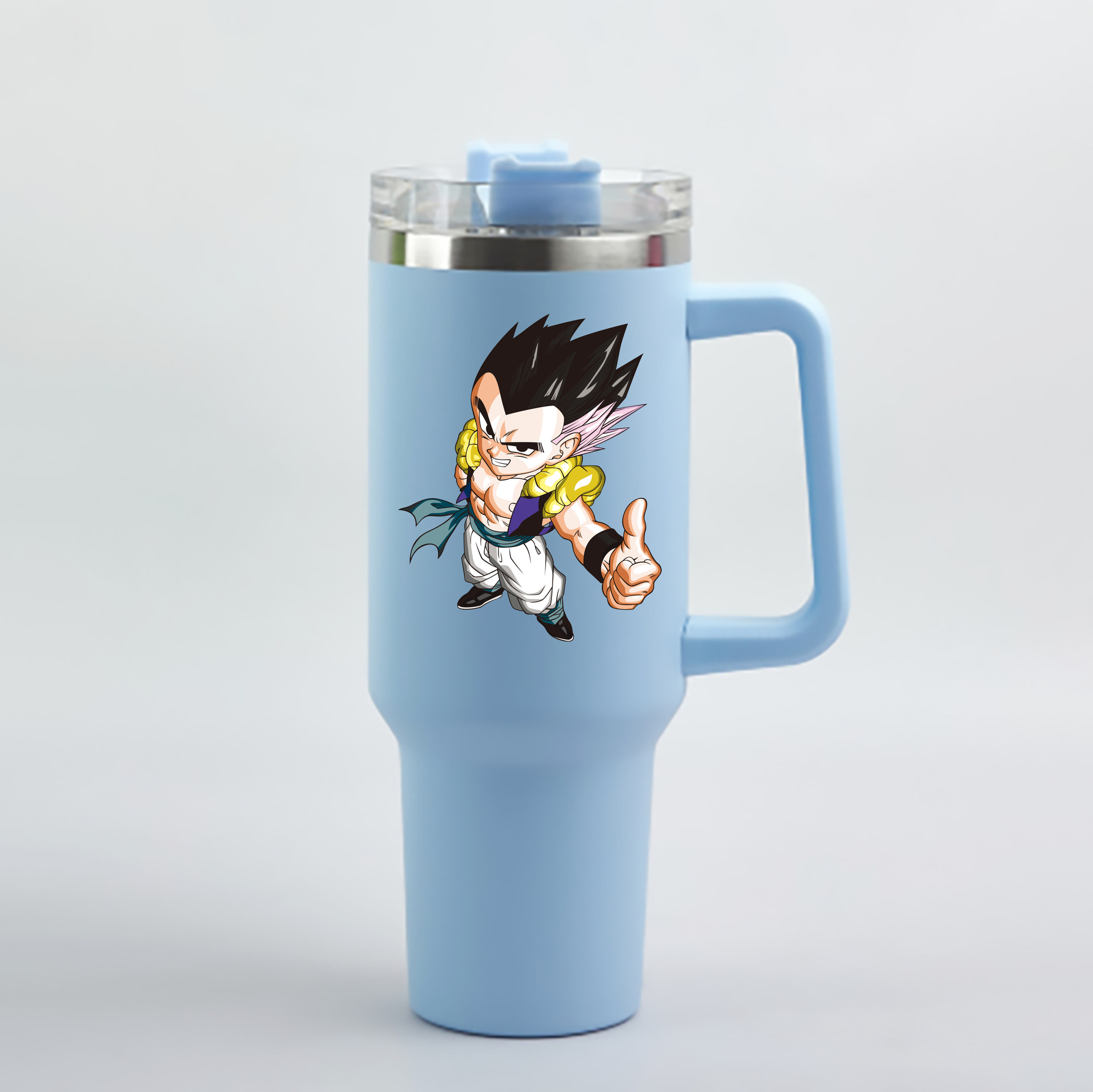 （画像用） ドラゴンボール ベジータ四世（Bejīta Yonsei）DRAGON BALL Vegeta IV 1200mL車用タンブラー - クリスタルステッカー（プラスチックストロー付き）