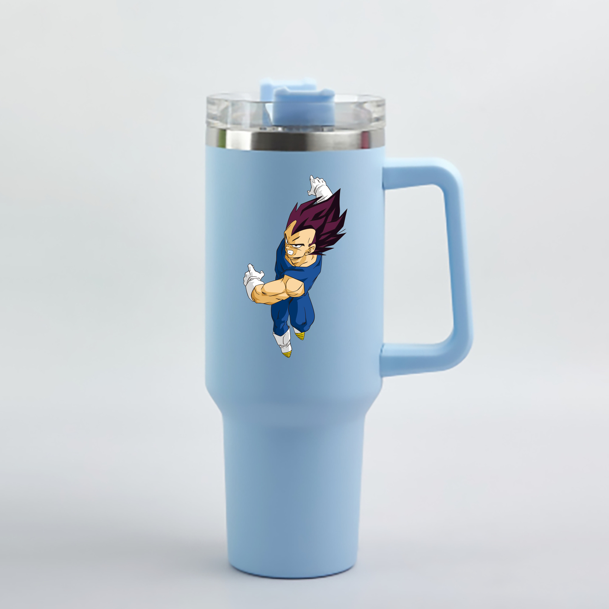 （画像用） ドラゴンボール ベジータ四世（Bejīta Yonsei）DRAGON BALL Vegeta IV 1200mL車用タンブラー - クリスタルステッカー（プラスチックストロー付き）