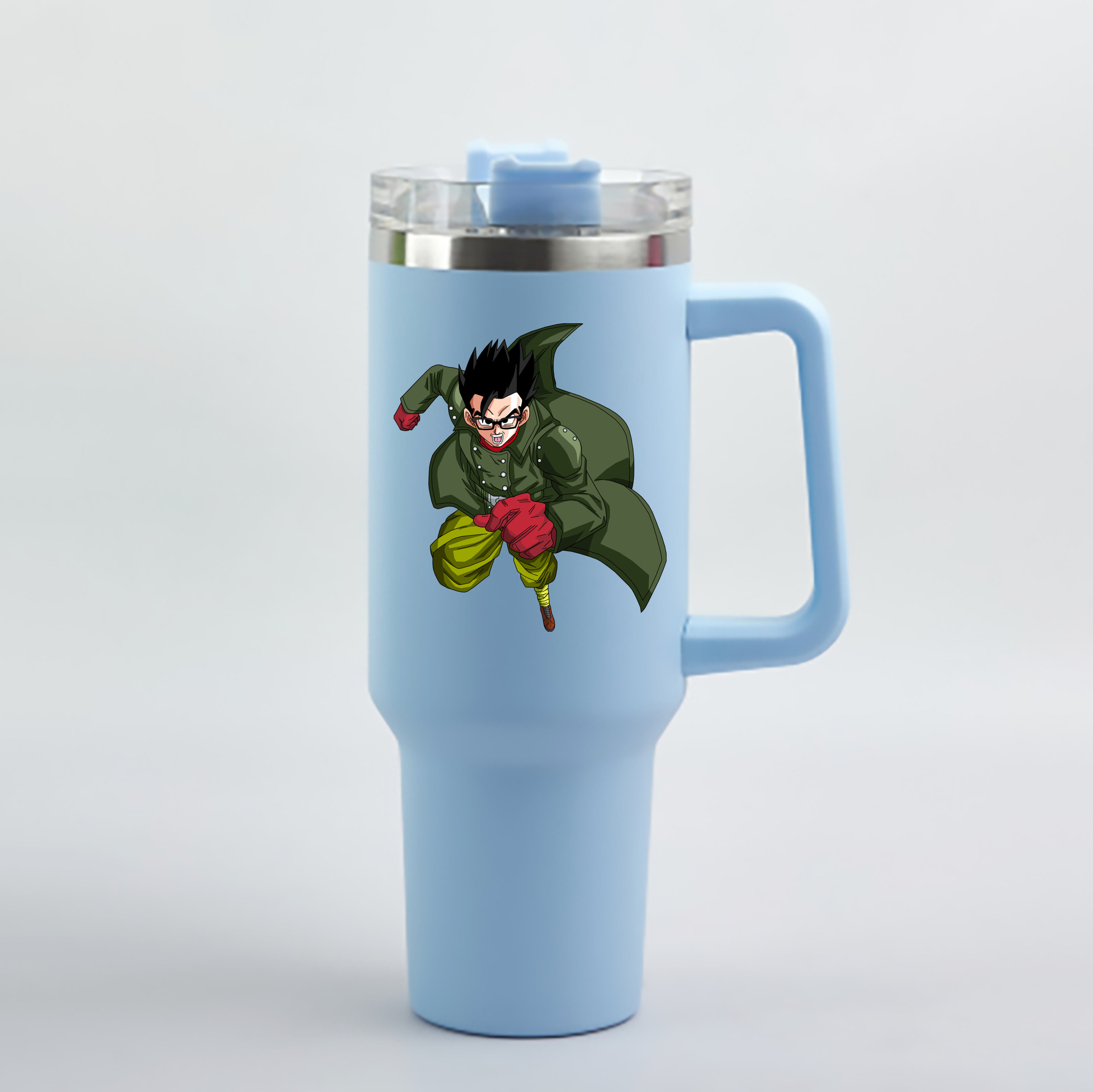 （画像用） ドラゴンボール 孫 悟飯（そんごはん）DRAGON BALL Son Gohan 1200mL車用タンブラー - クリスタルステッカー（プラスチックストロー付き）