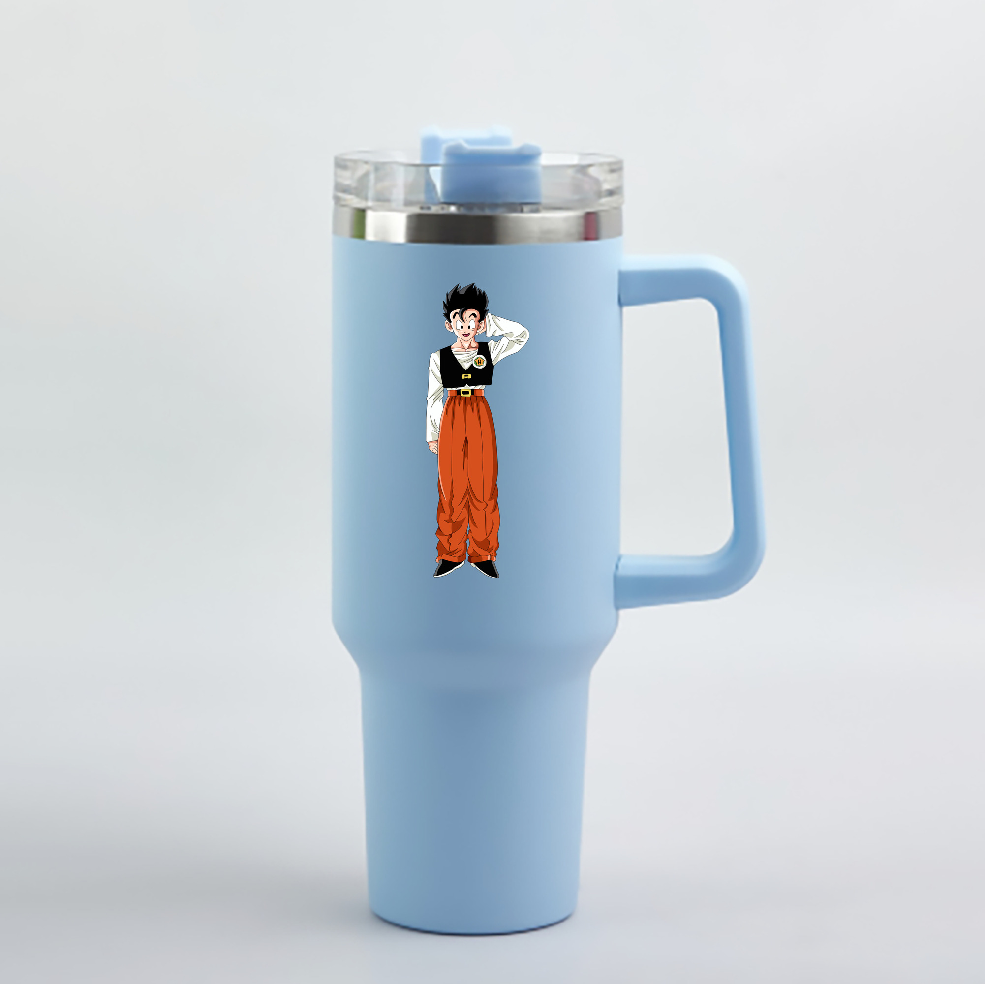 （画像用） ドラゴンボール 孫 悟飯（そんごはん）DRAGON BALL Son Gohan 1200mL車用タンブラー - クリスタルステッカー（プラスチックストロー付き）