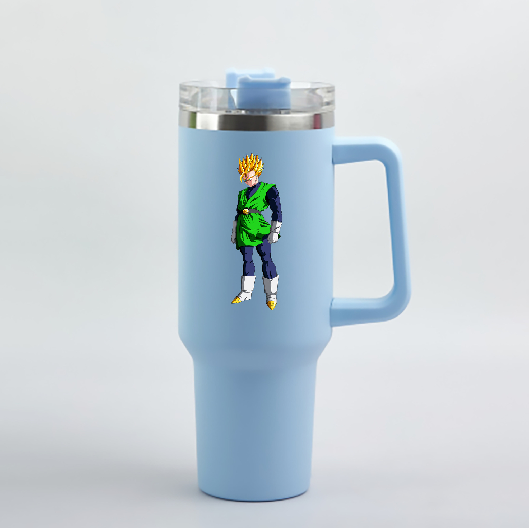 （画像用） ドラゴンボール 孫 悟飯（そんごはん）DRAGON BALL Son Gohan 1200mL車用タンブラー - クリスタルステッカー（プラスチックストロー付き）