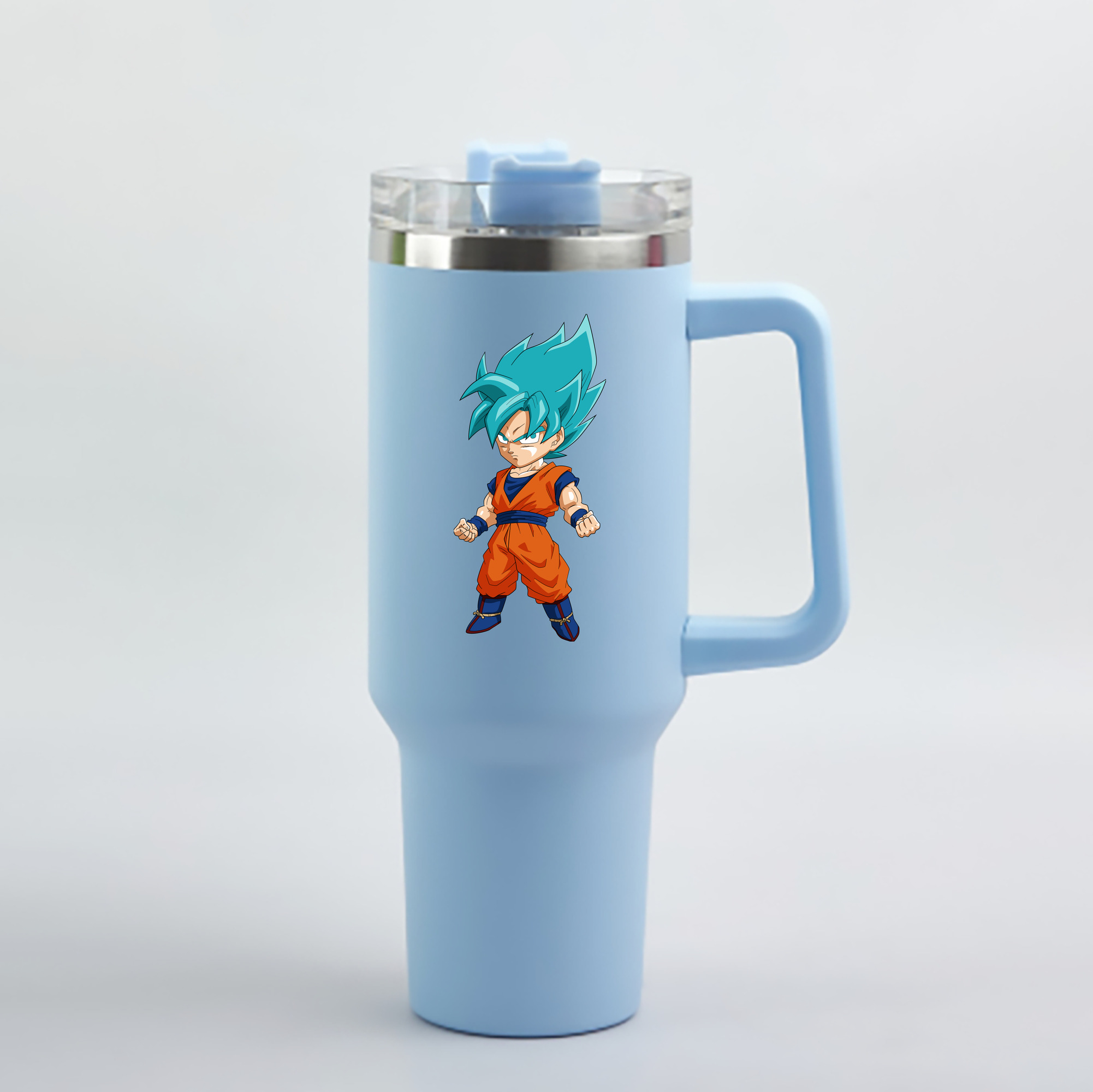 （画像用） ドラゴンボール 孫 悟飯（そんごはん）DRAGON BALL Son Gohan 1200mL車用タンブラー - クリスタルステッカー（プラスチックストロー付き）