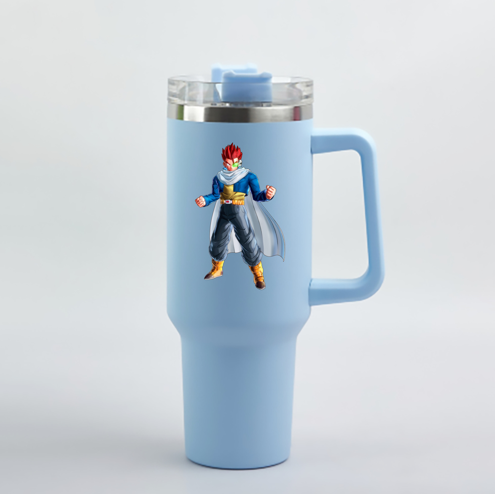 （画像用） ドラゴンボール 孫 悟飯（そんごはん）DRAGON BALL Son Gohan 1200mL車用タンブラー - クリスタルステッカー（プラスチックストロー付き）