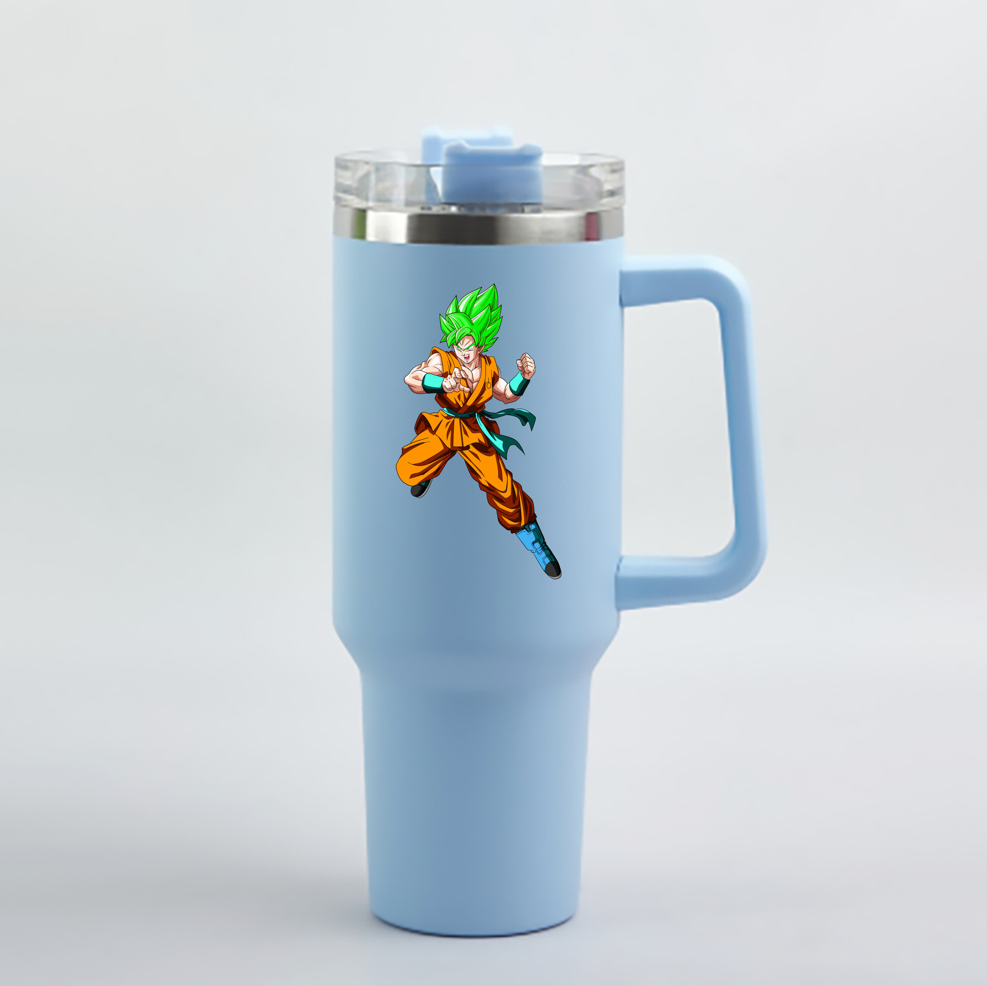 （画像用） ドラゴンボール 孫 悟飯（そんごはん）DRAGON BALL Son Gohan 1200mL車用タンブラー - クリスタルステッカー（プラスチックストロー付き）