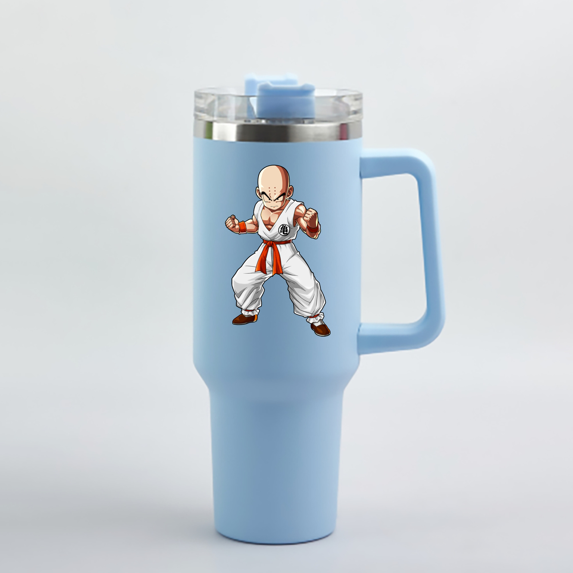 （画像用） ドラゴンボール クリリン DRAGON BALL krillin 1200mL車用タンブラー - クリスタルステッカー（プラスチックストロー付き）