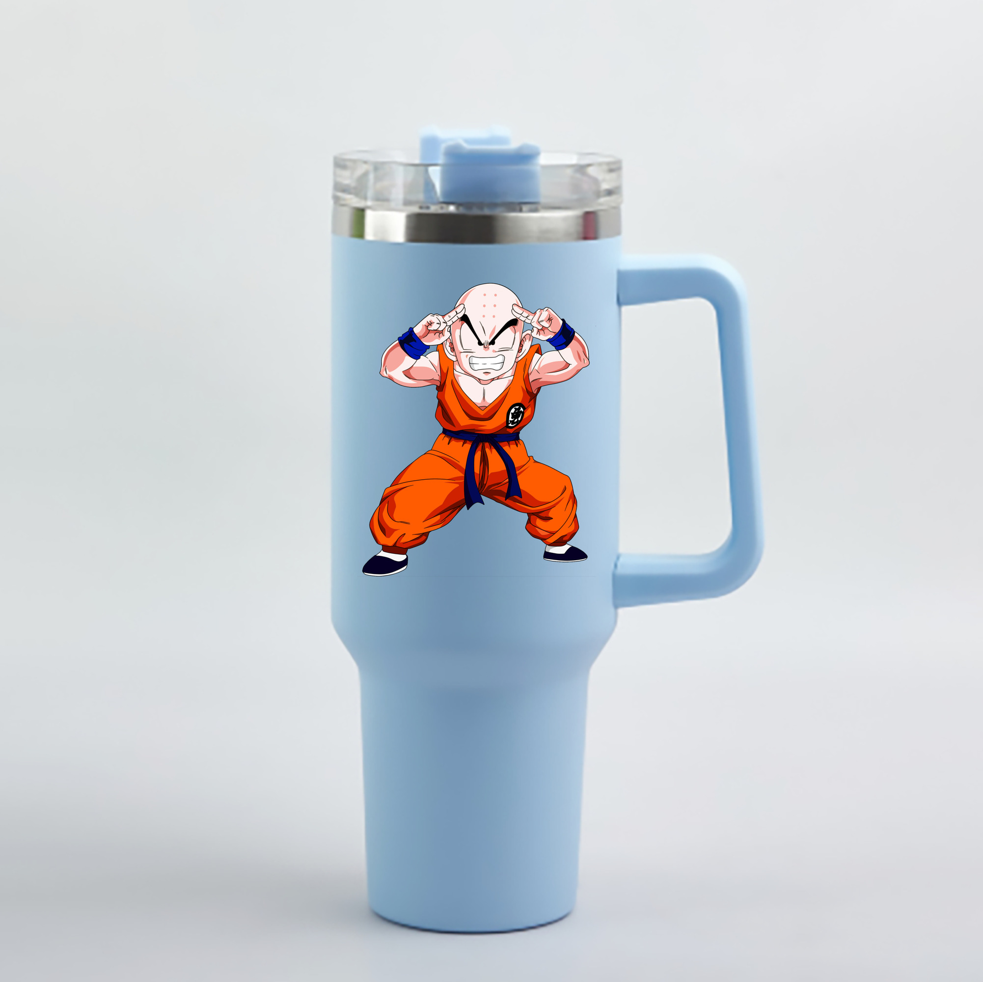 （画像用） ドラゴンボール クリリン DRAGON BALL krillin 1200mL車用タンブラー - クリスタルステッカー（プラスチックストロー付き）