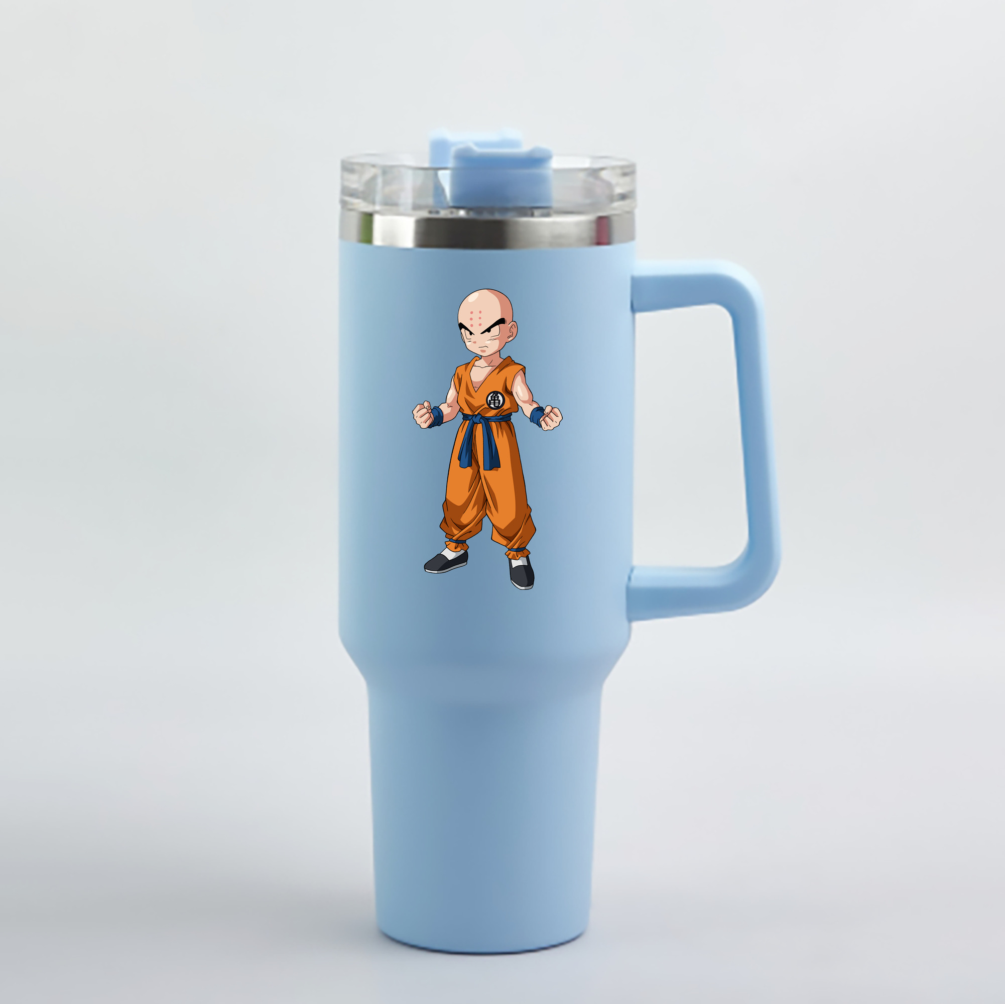 （画像用） ドラゴンボール クリリン DRAGON BALL krillin 1200mL車用タンブラー - クリスタルステッカー（プラスチックストロー付き）