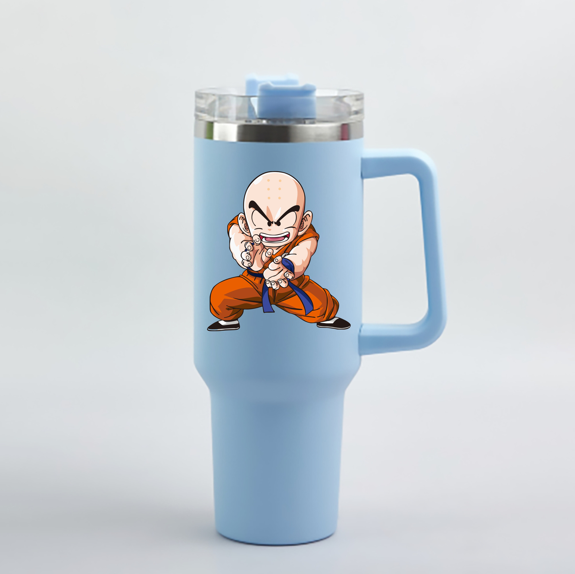 （画像用） ドラゴンボール クリリン DRAGON BALL krillin 1200mL車用タンブラー - クリスタルステッカー（プラスチックストロー付き）