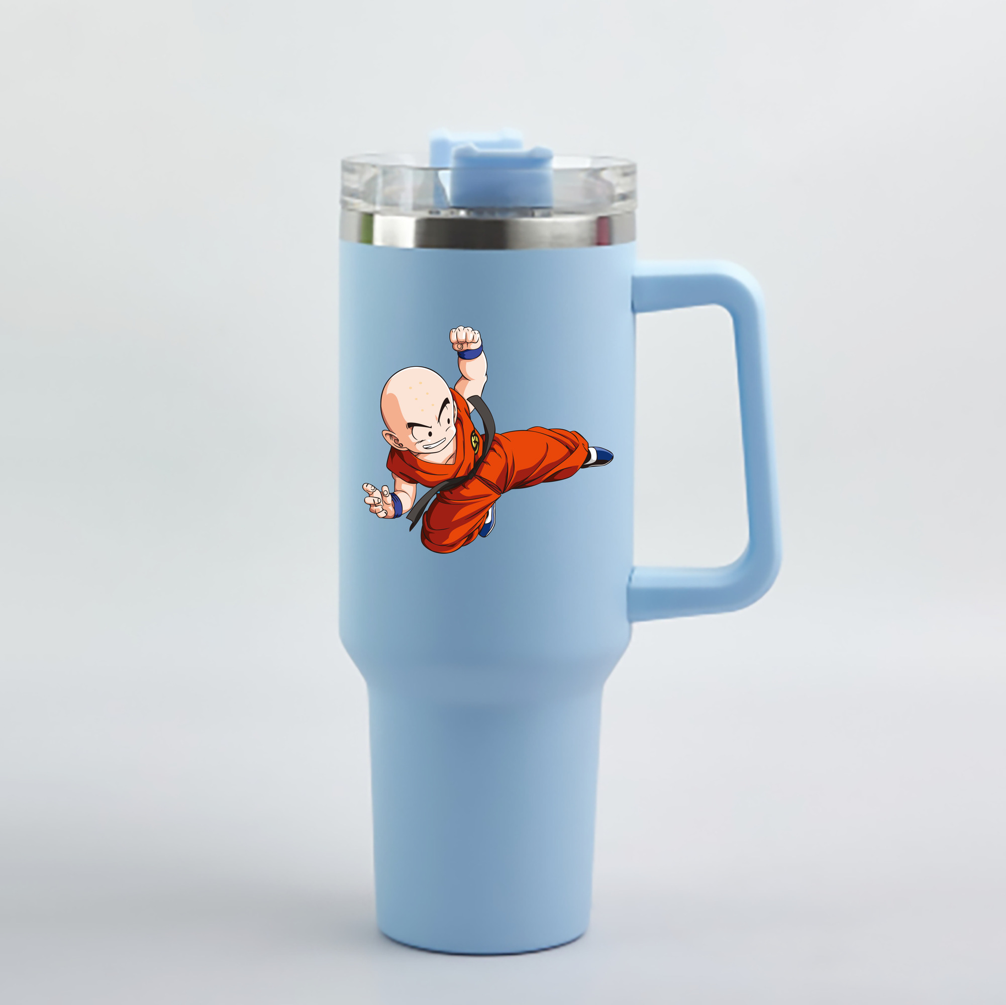 （画像用） ドラゴンボール クリリン DRAGON BALL krillin 1200mL車用タンブラー - クリスタルステッカー（プラスチックストロー付き）