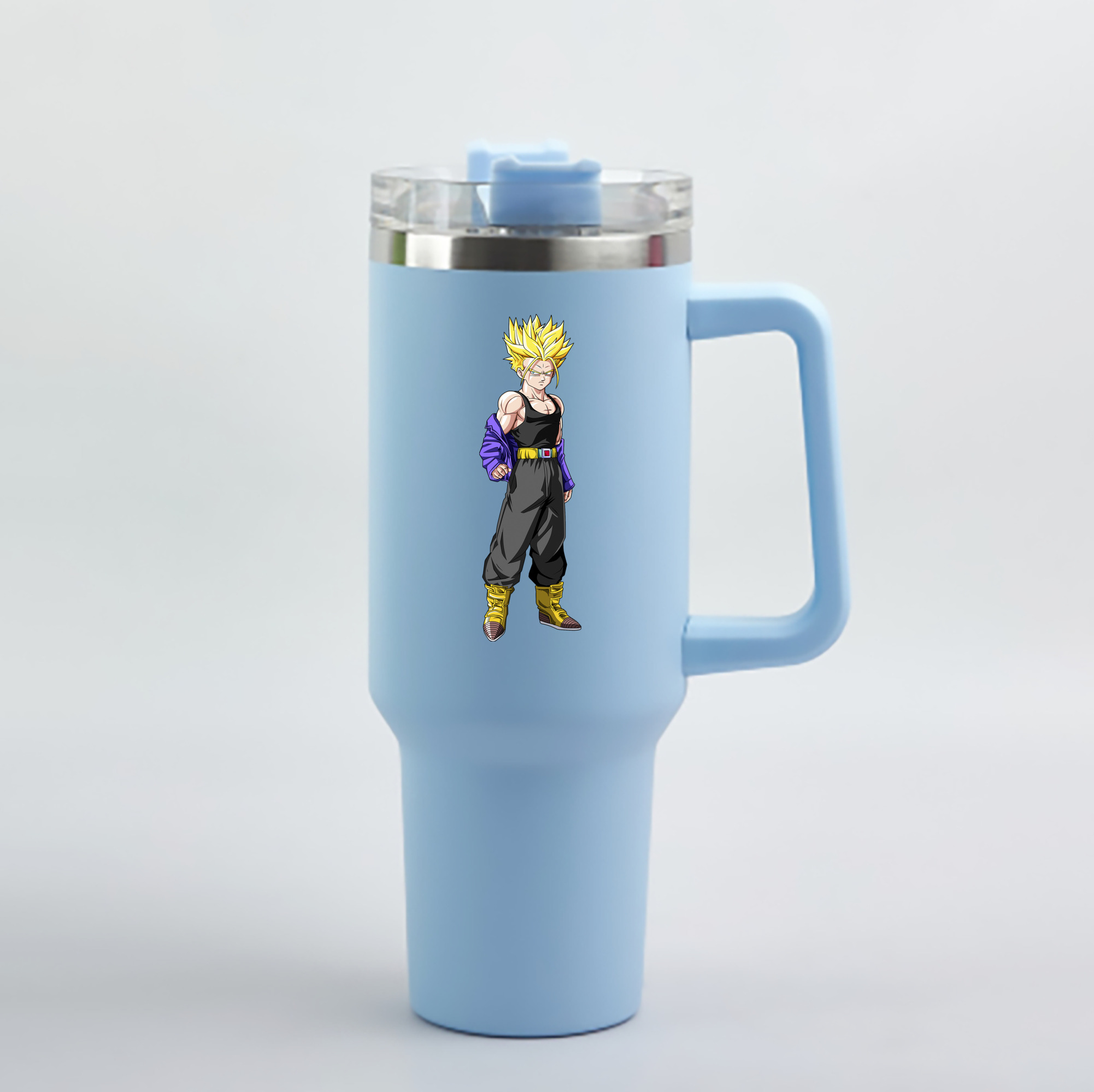 （画像用） ドラゴンボール トランクス（Torankusu）DRAGON BALL Trunks 1200mL車用タンブラー - クリスタルステッカー（プラスチックストロー付き）